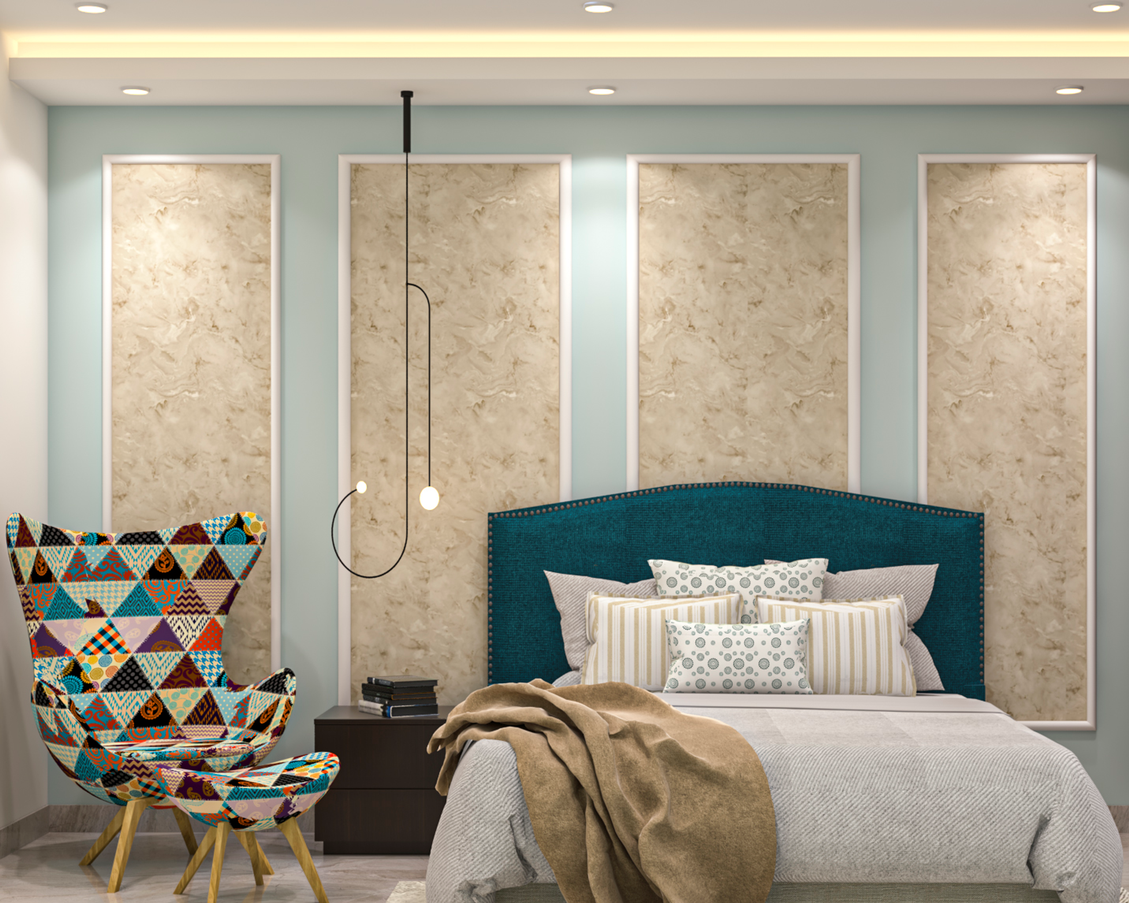 Vibrant Contemporary Style Guest Bedroom Ideas