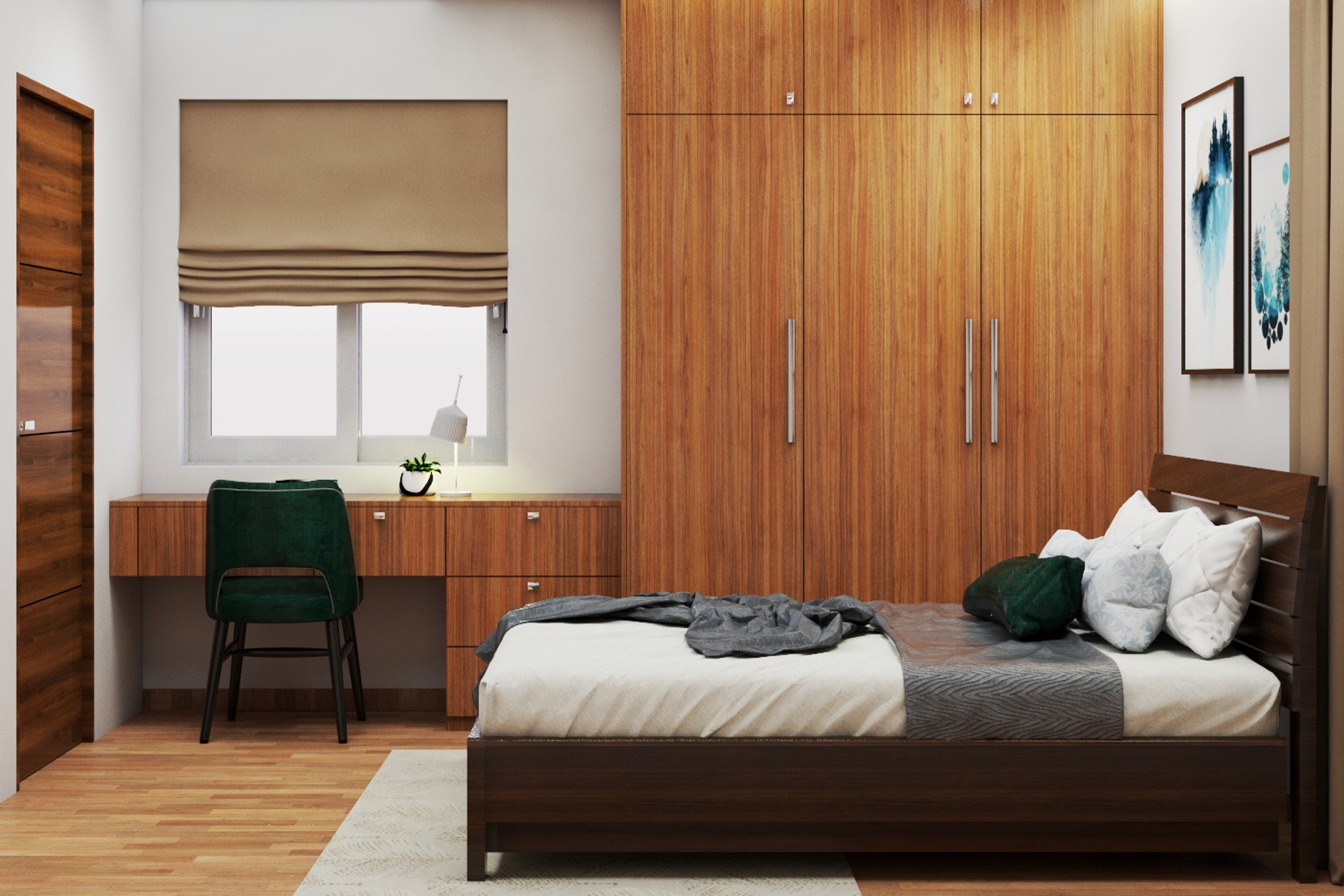 Modern Guest Room Design With Ample Storage Space