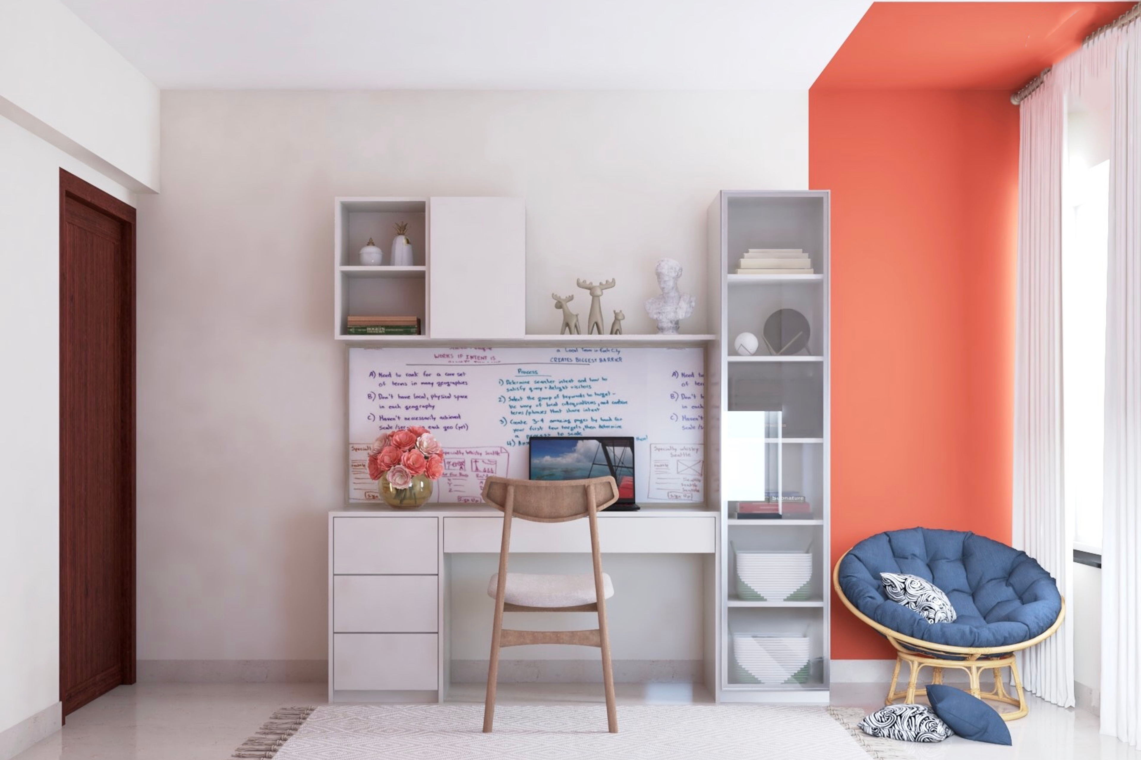 Spacious Vibrant Guest Room Design - Livspace