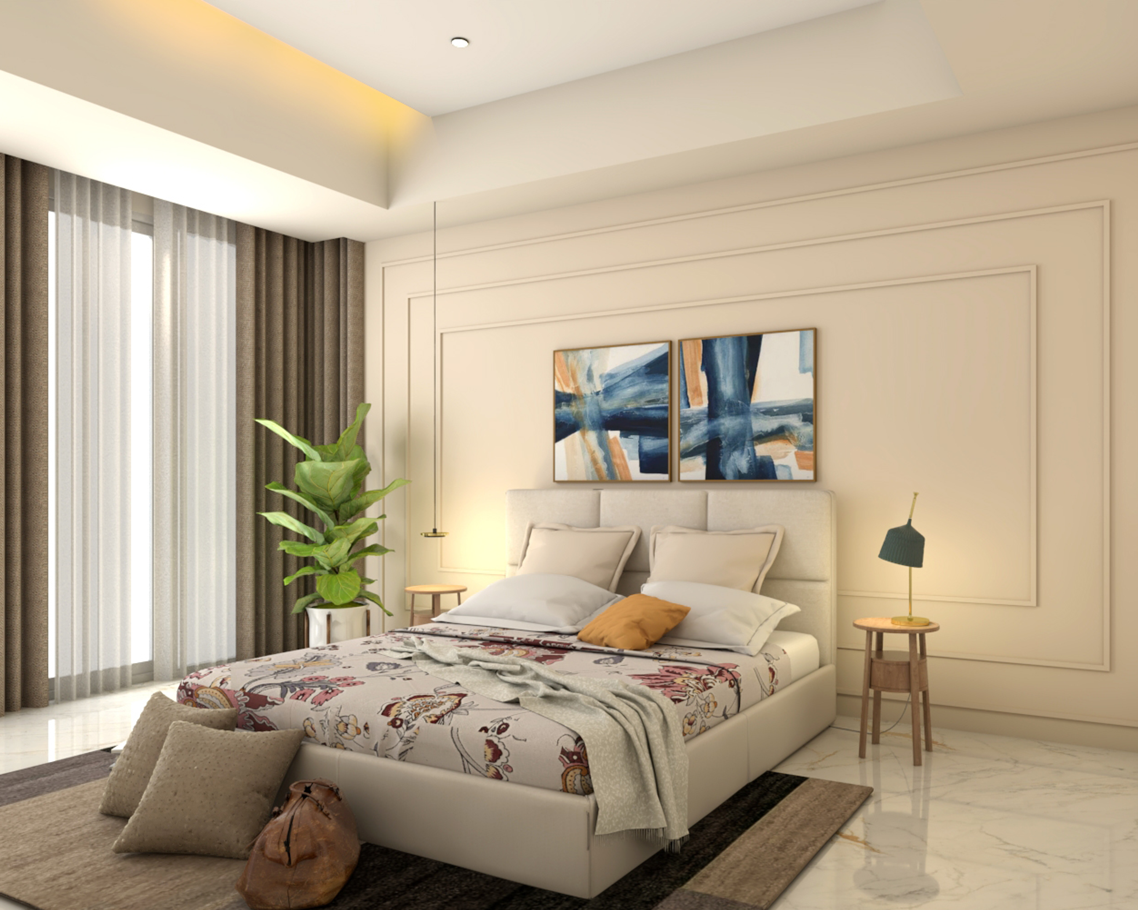 Contemporary Well-Lit Guest Room Design Ideas