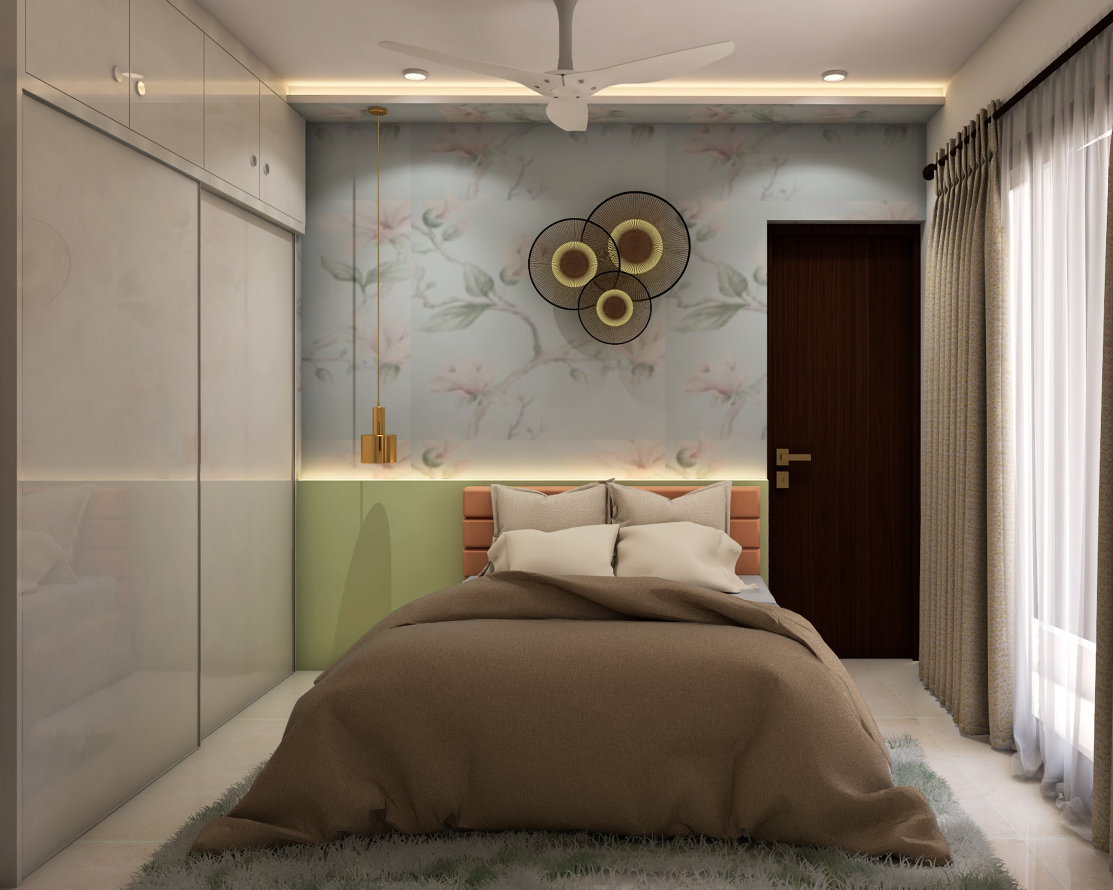 Compact Guest Bedroom With Modern Interiors