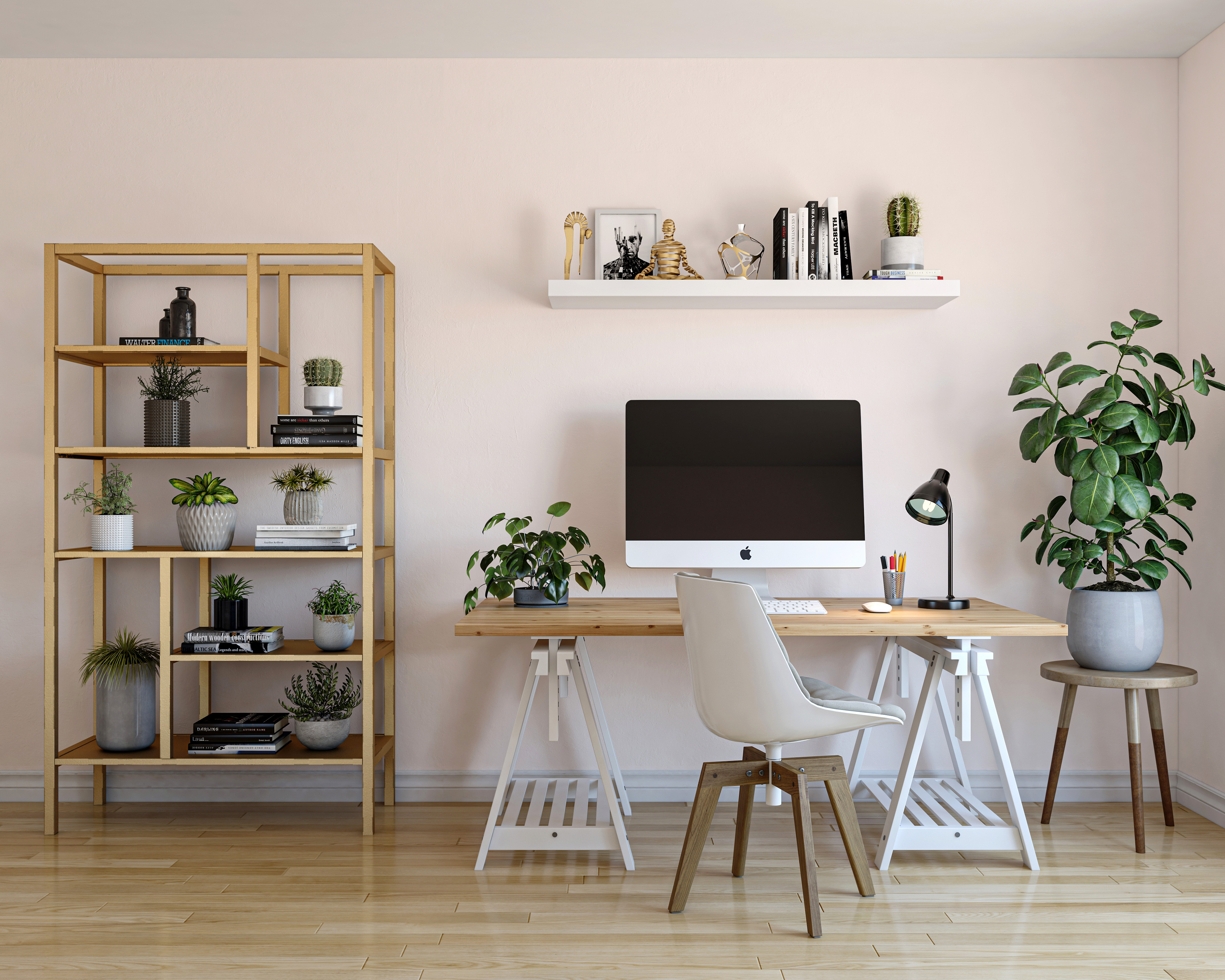 Open Storage Modern Compact Home Office Interior Design