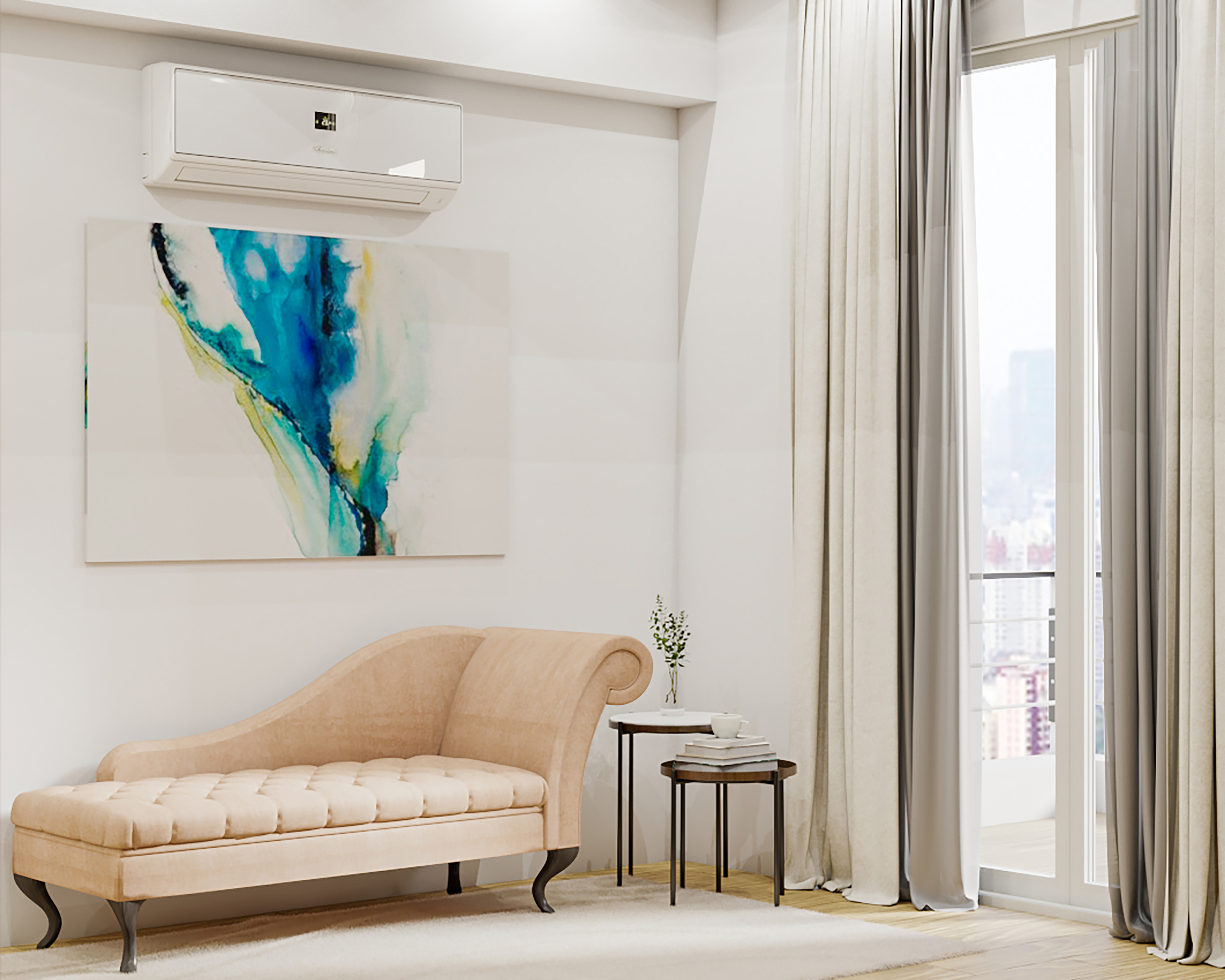 Blue Contemporary Spacious Home Office Interior Design with Glossy Finish - Livspace