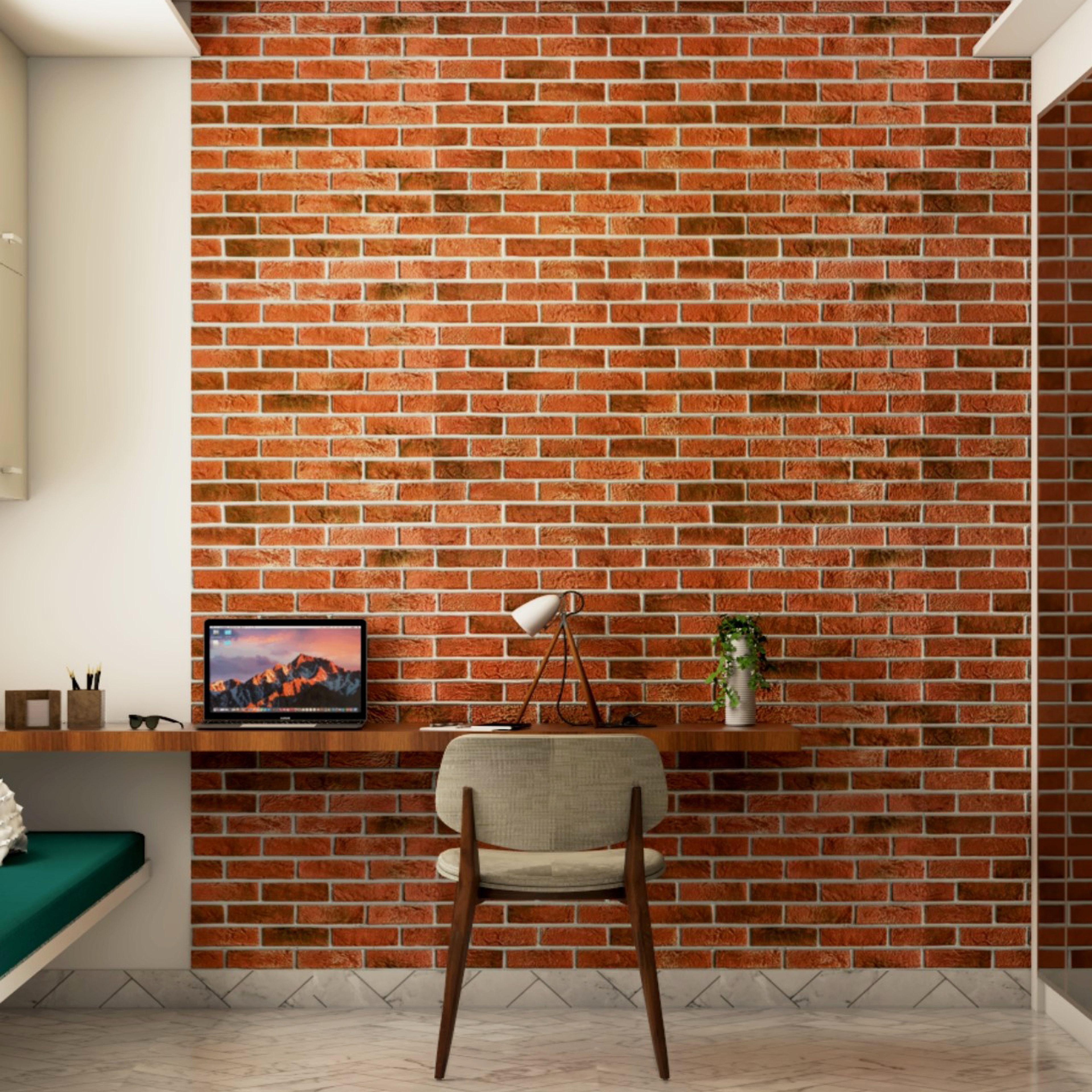 Modern Spacious Home Office Interior Design with Side Seat