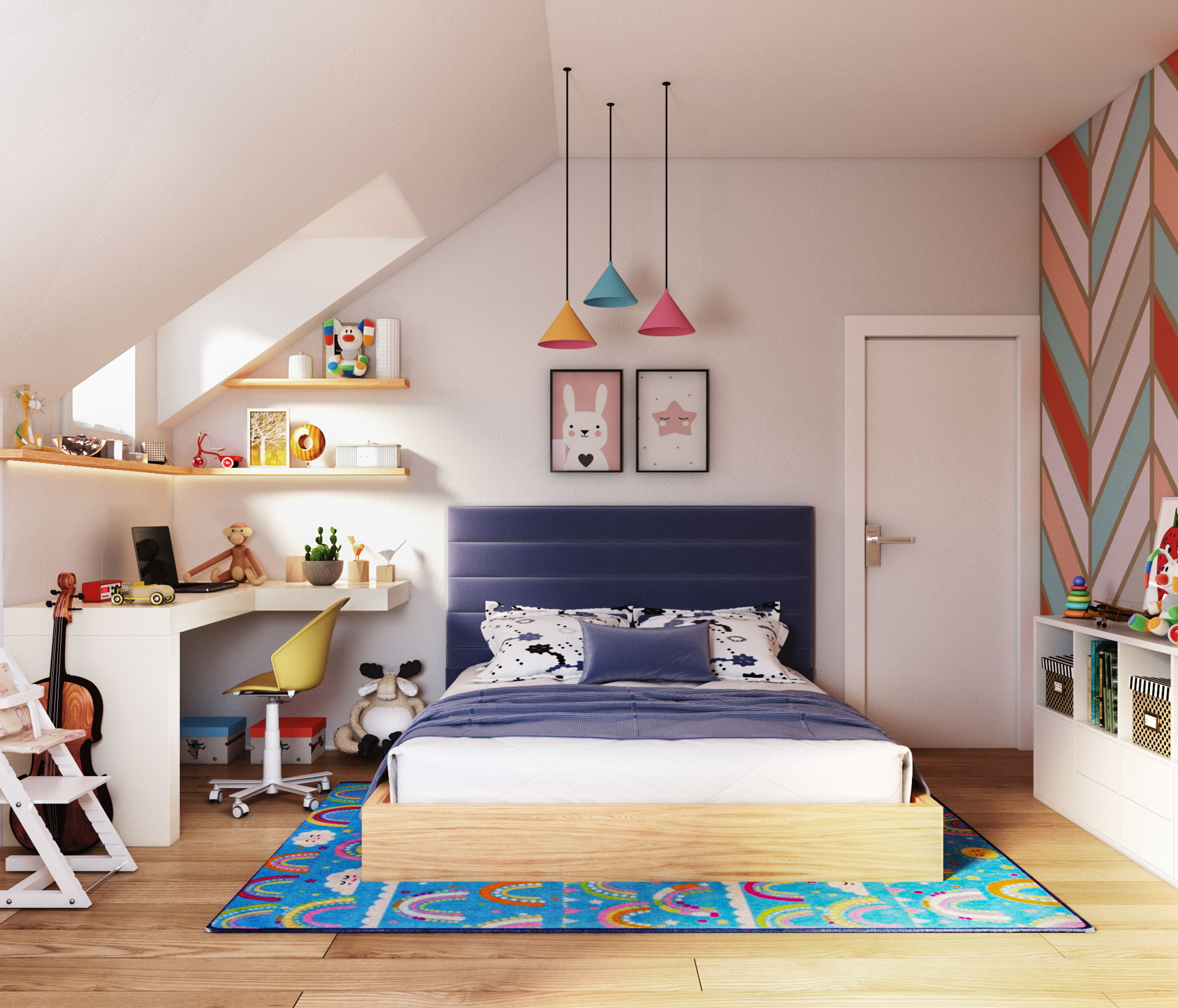 Modern Style Compact Kids Bedroom