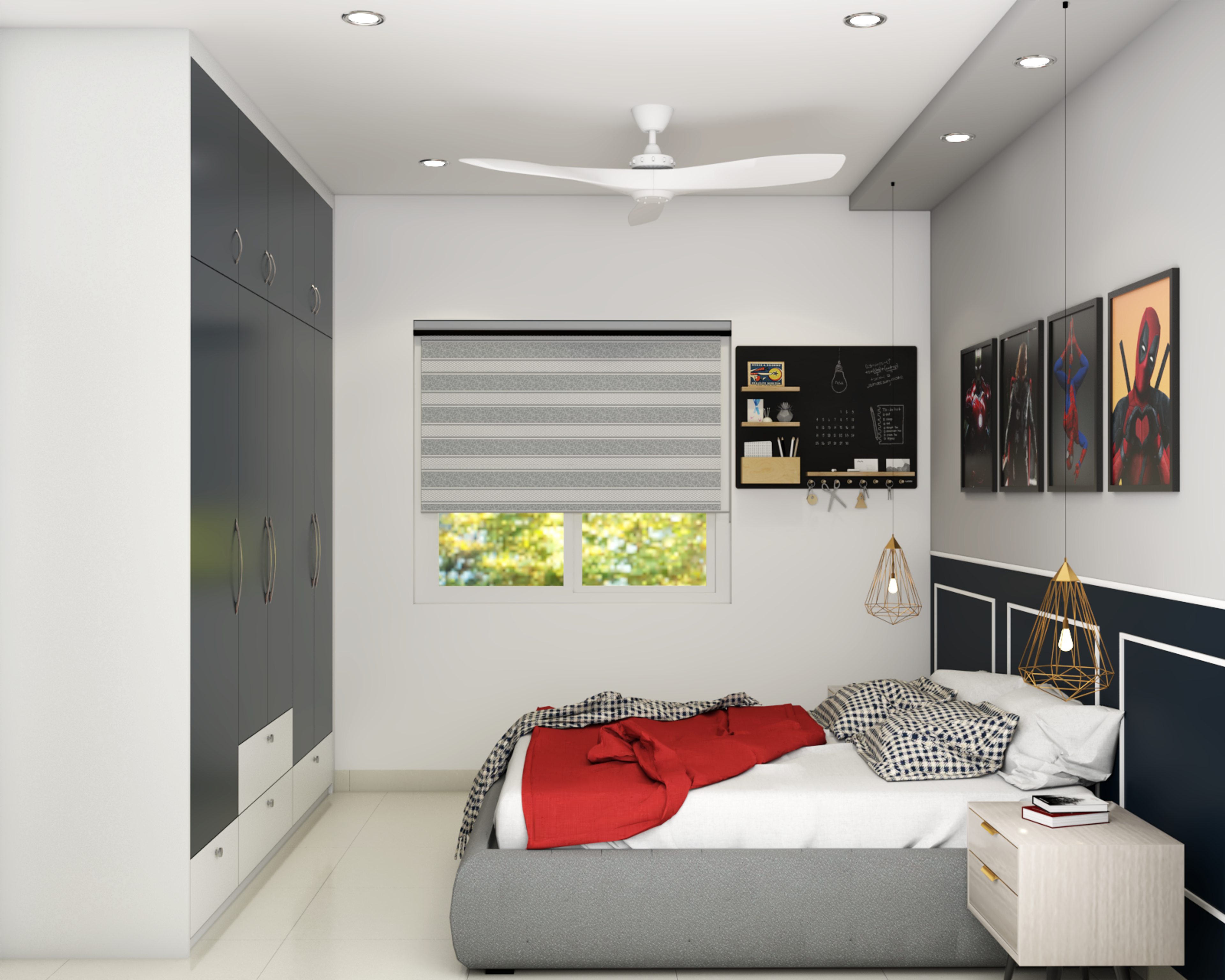 Modern Style Compact Kid's Bedroom