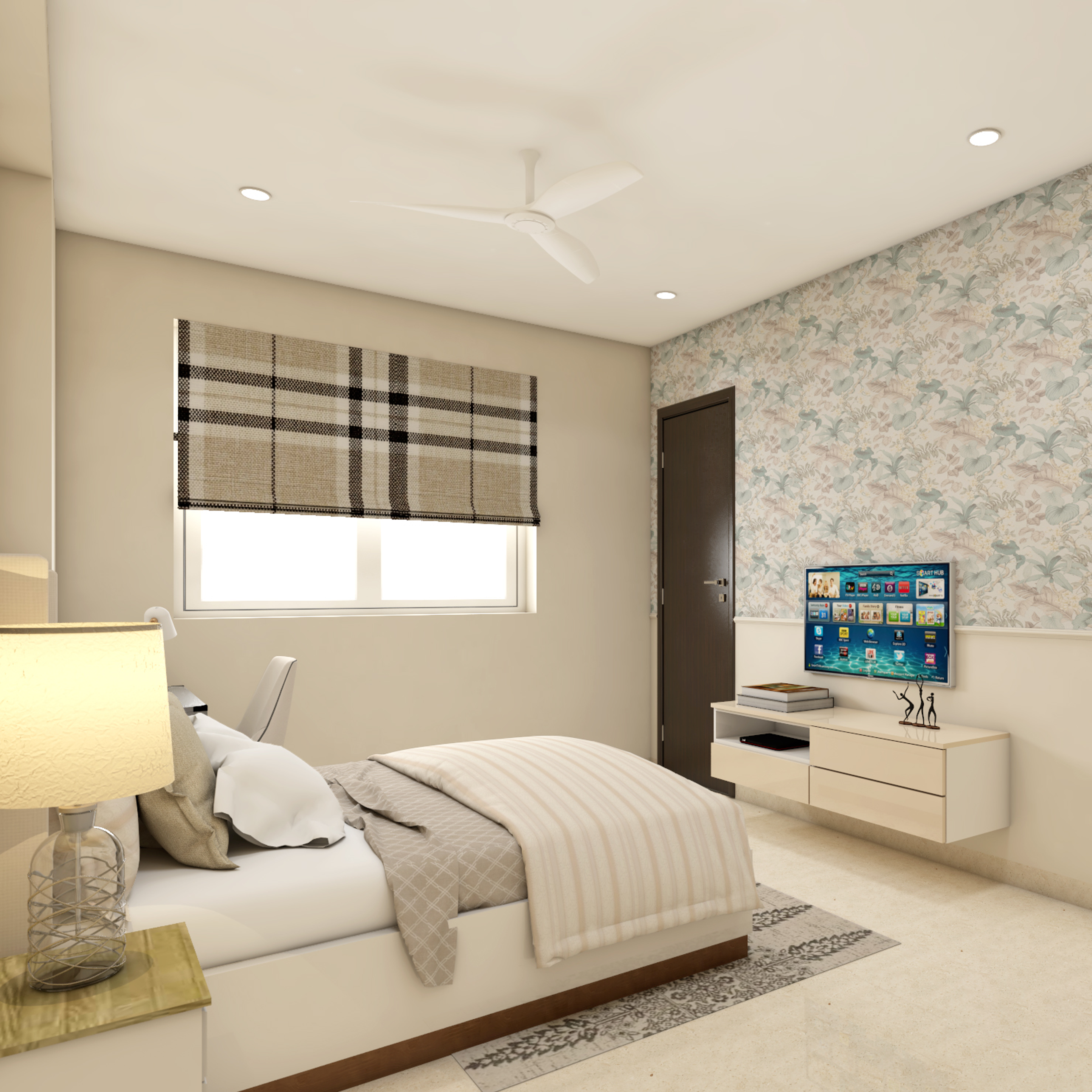 Minimal Themed Spacious Kids Bedroom