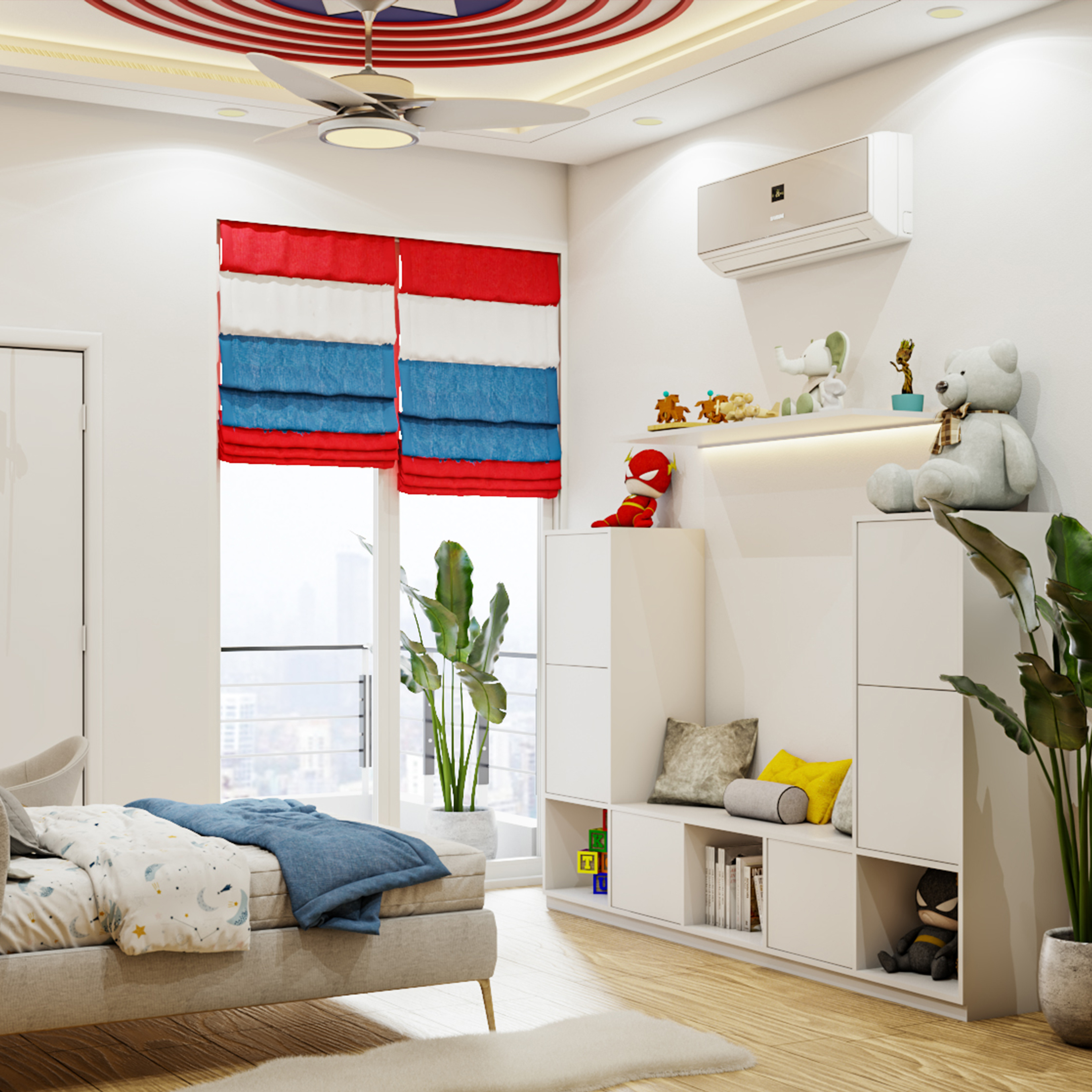 Spacious Modern Themed Kids Bedroom