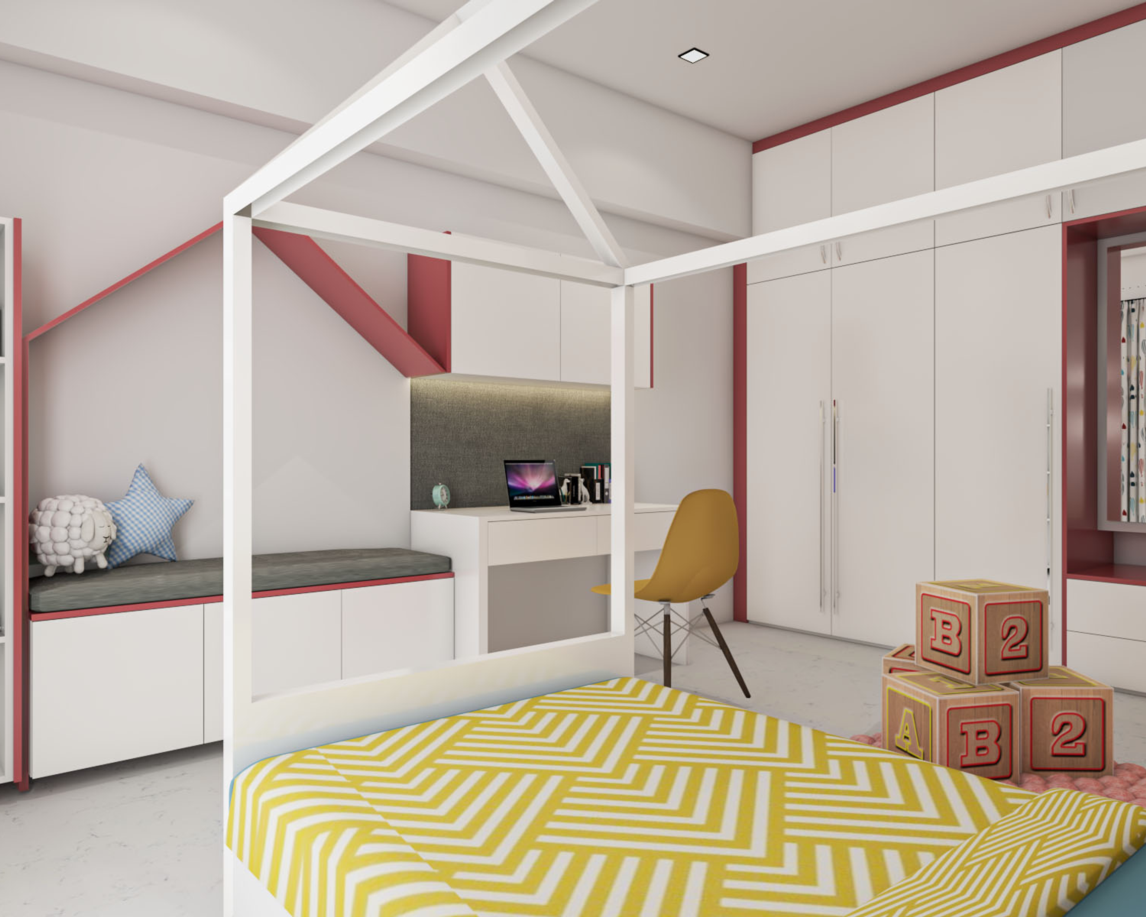 Modern Convenient Spacious Kids Bedroom  – Livspace