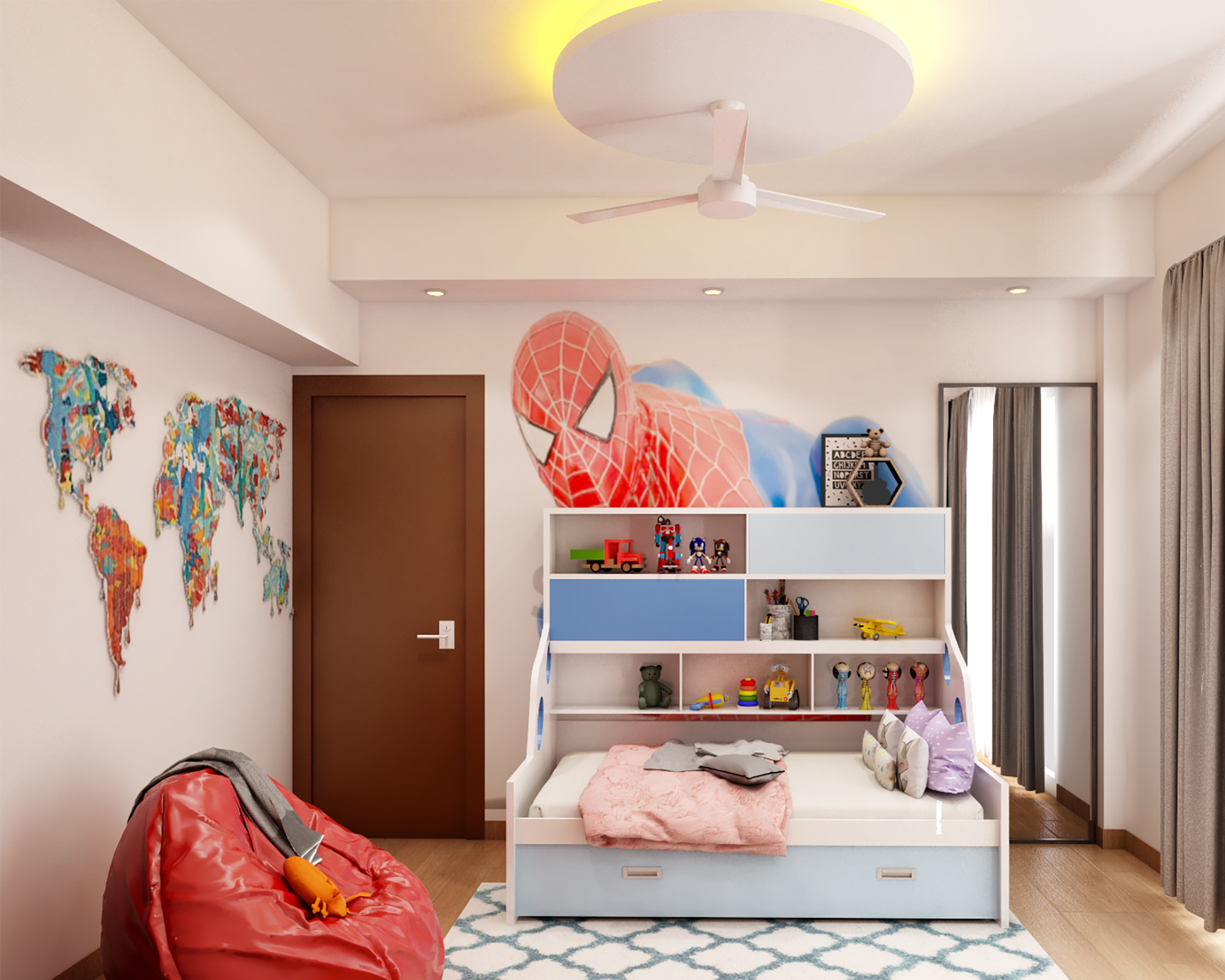 Contemporary Design Spacious Kids Bedroom