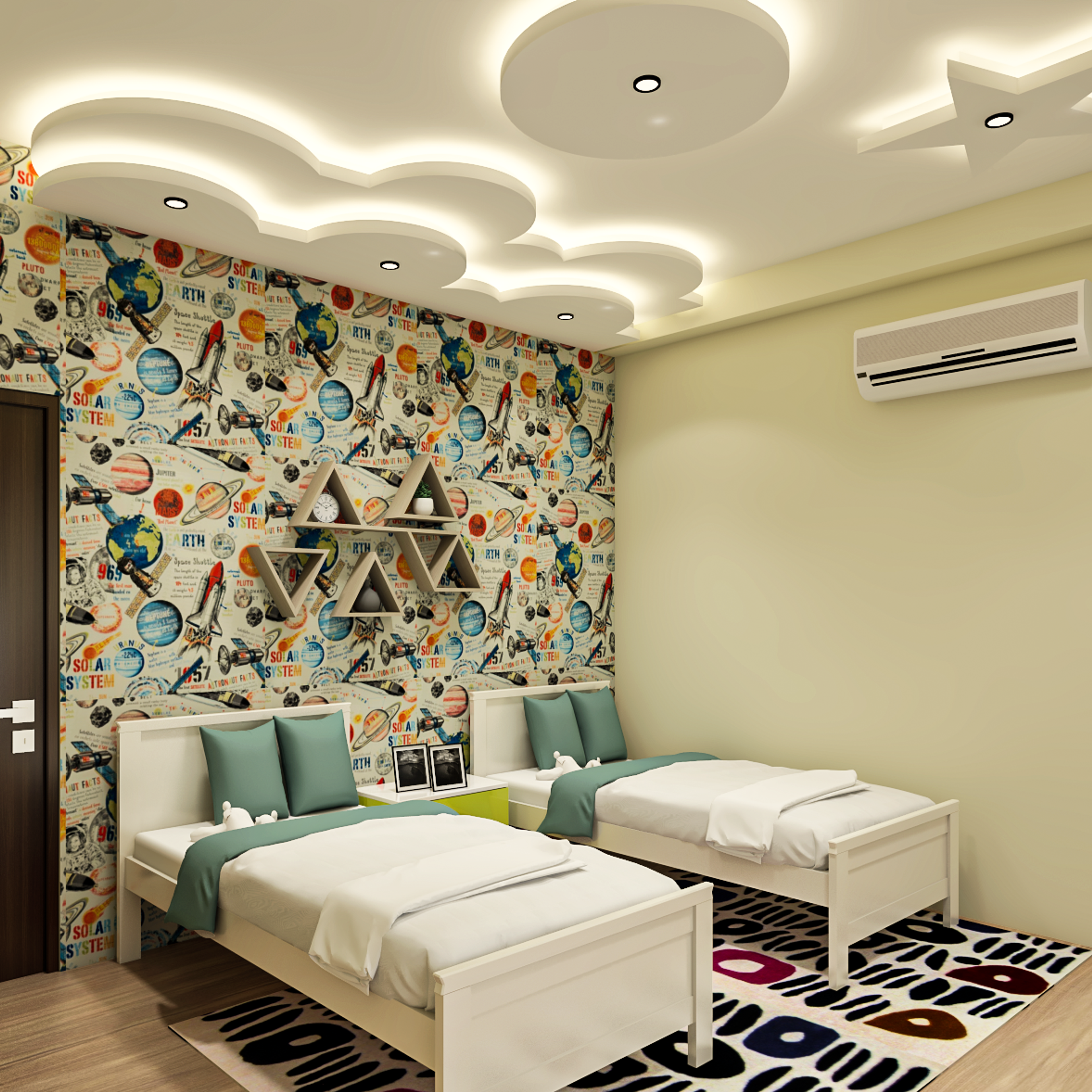 Modern Style Compact Kids Bedroom