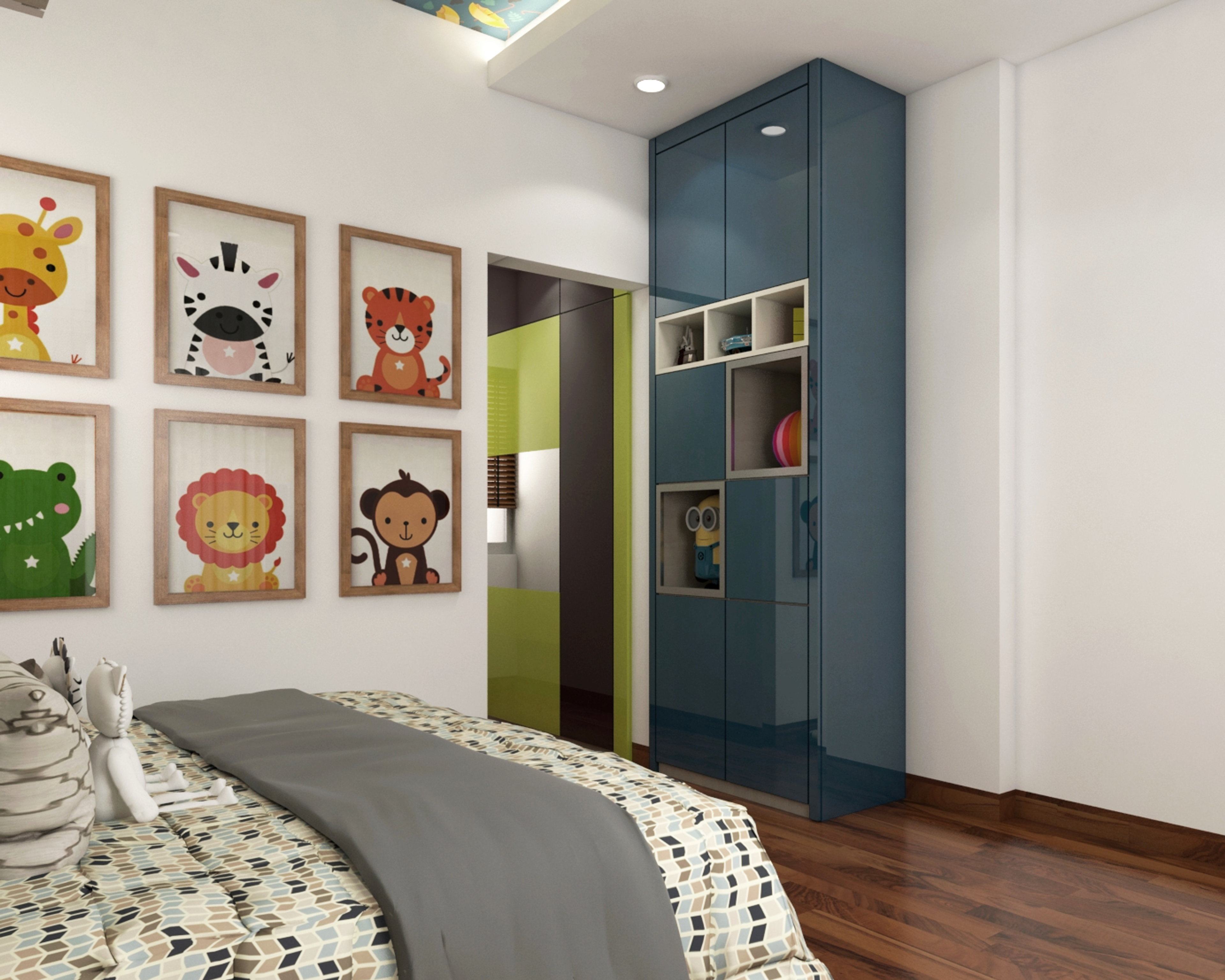 Modern Style Compact Kids Bedroom