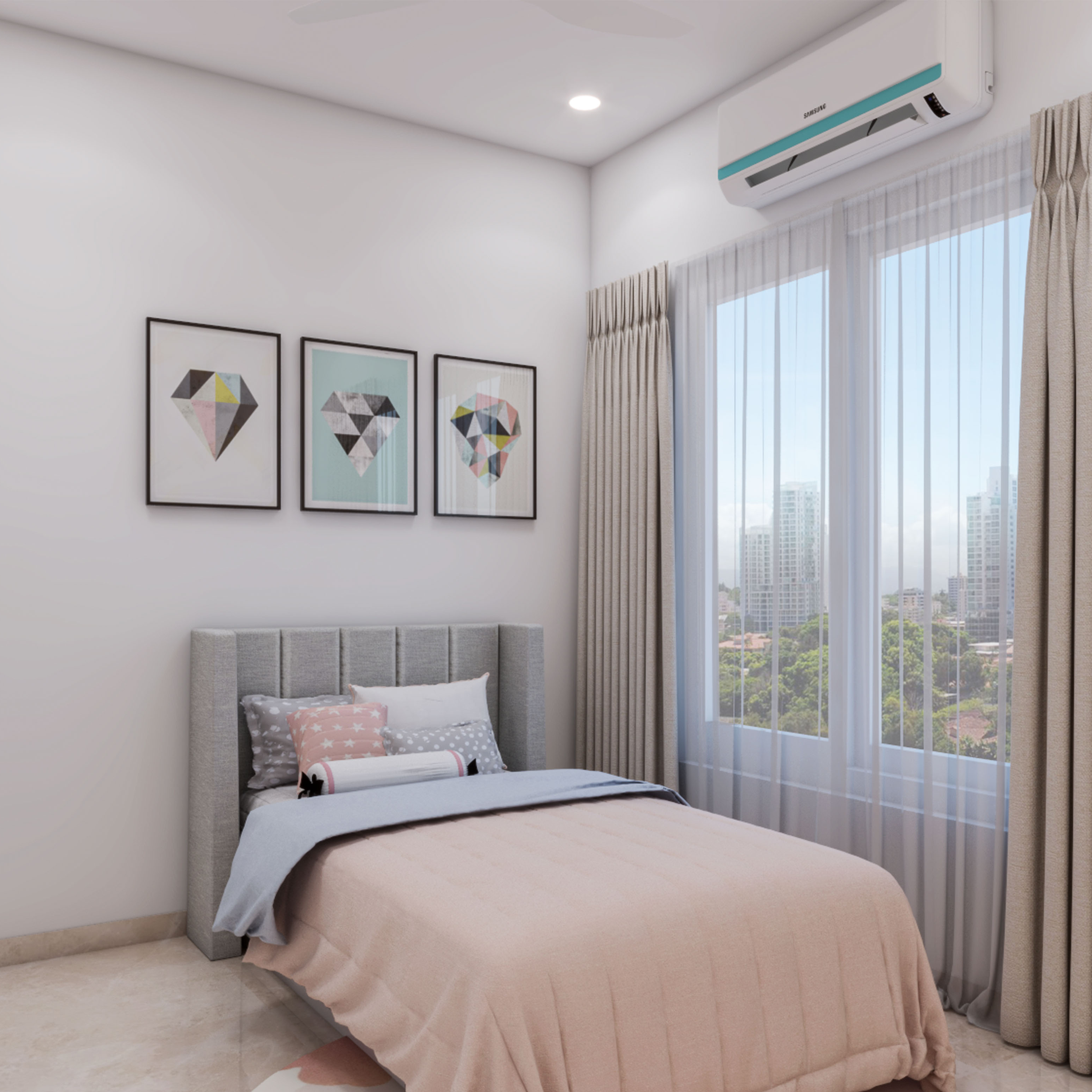 Minimal Kids Bedroom - Livspace