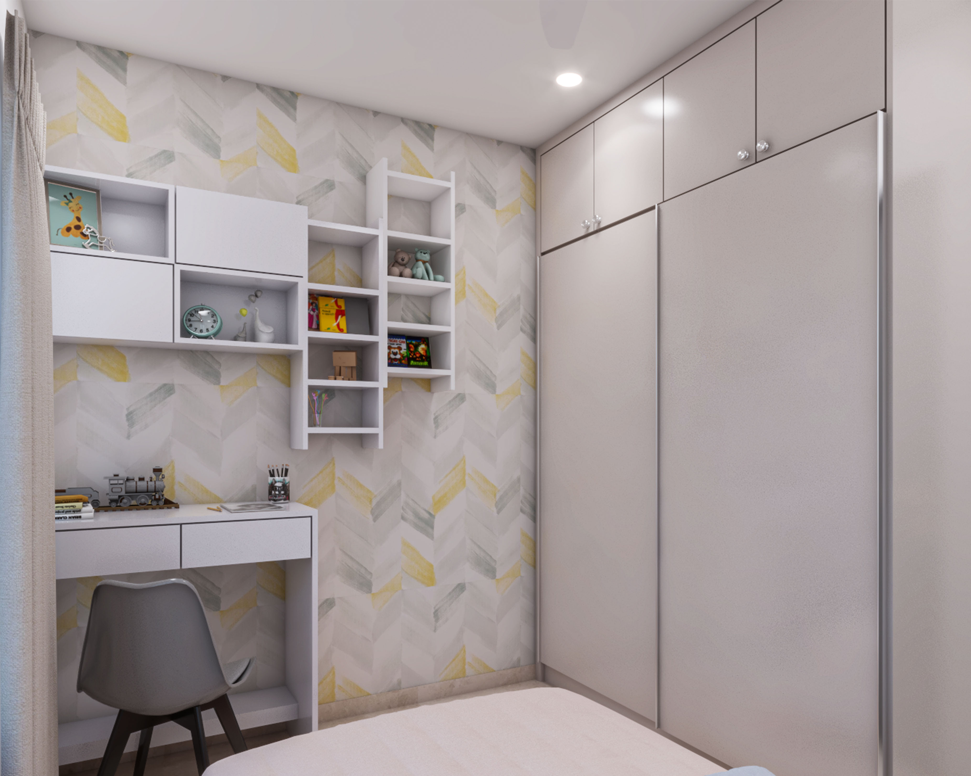 Minimal Styled Compact Kids Bedroom