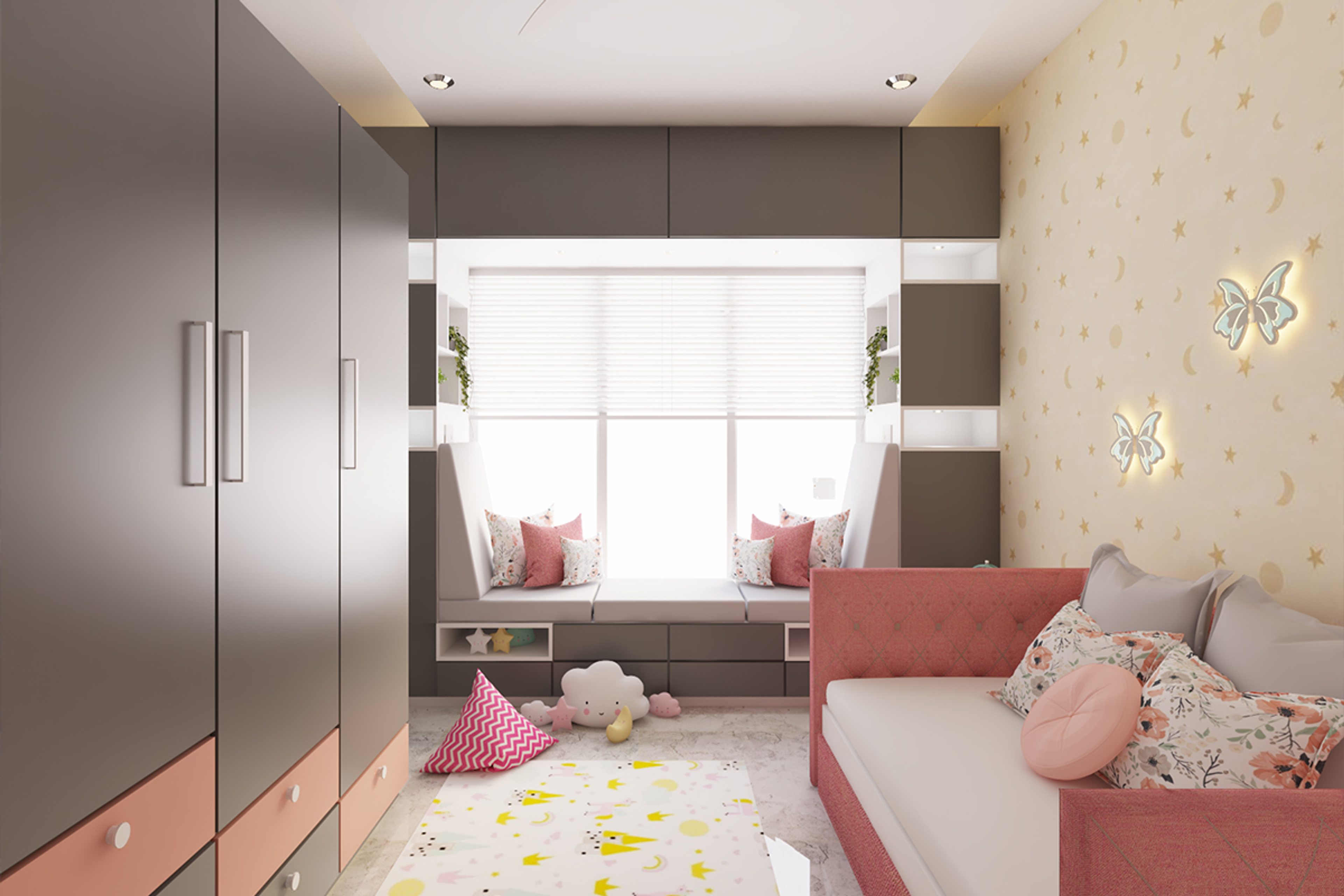 Compact Kids Bedroom - Livspace