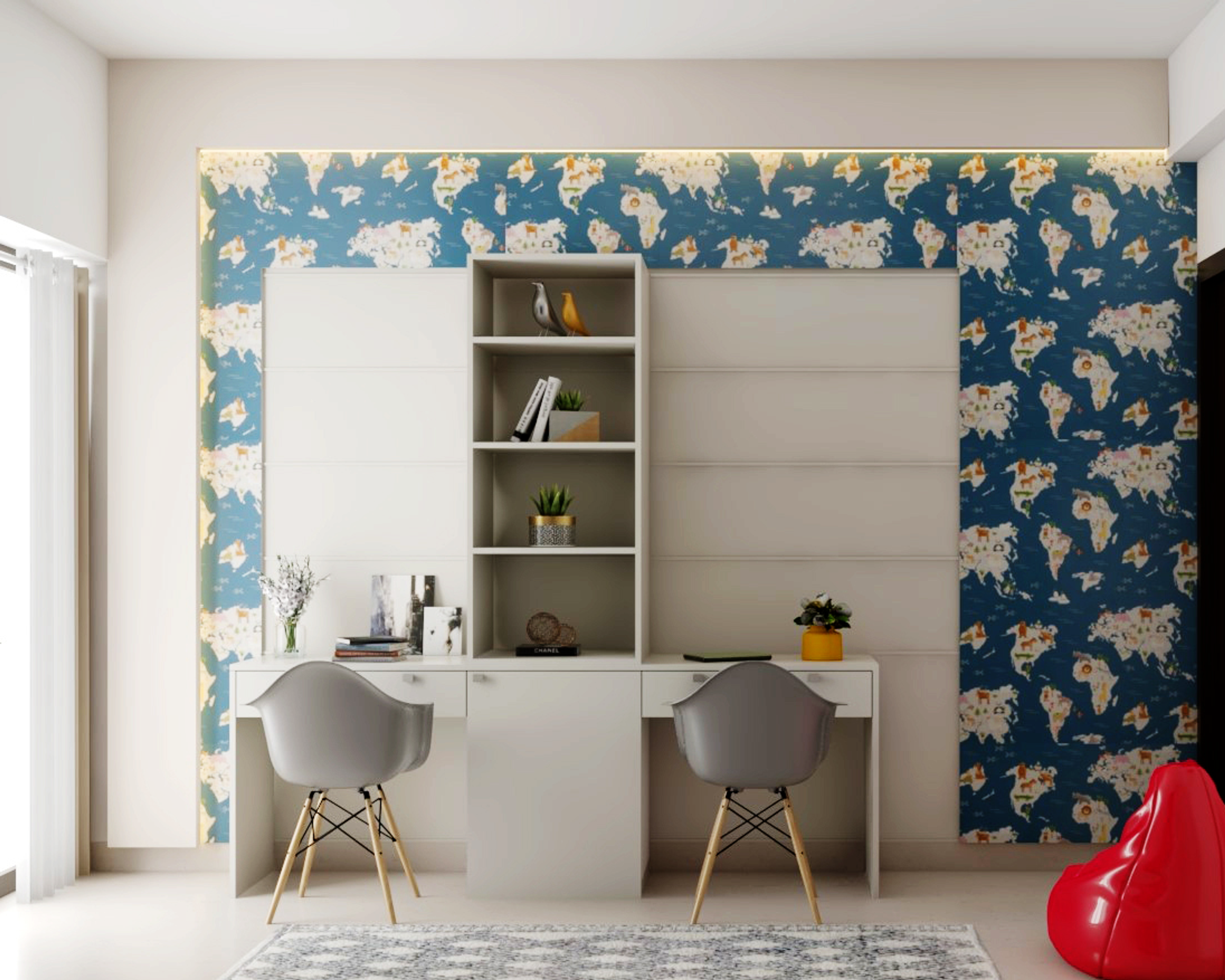 Minimal Design Spacious Kids Bedroom