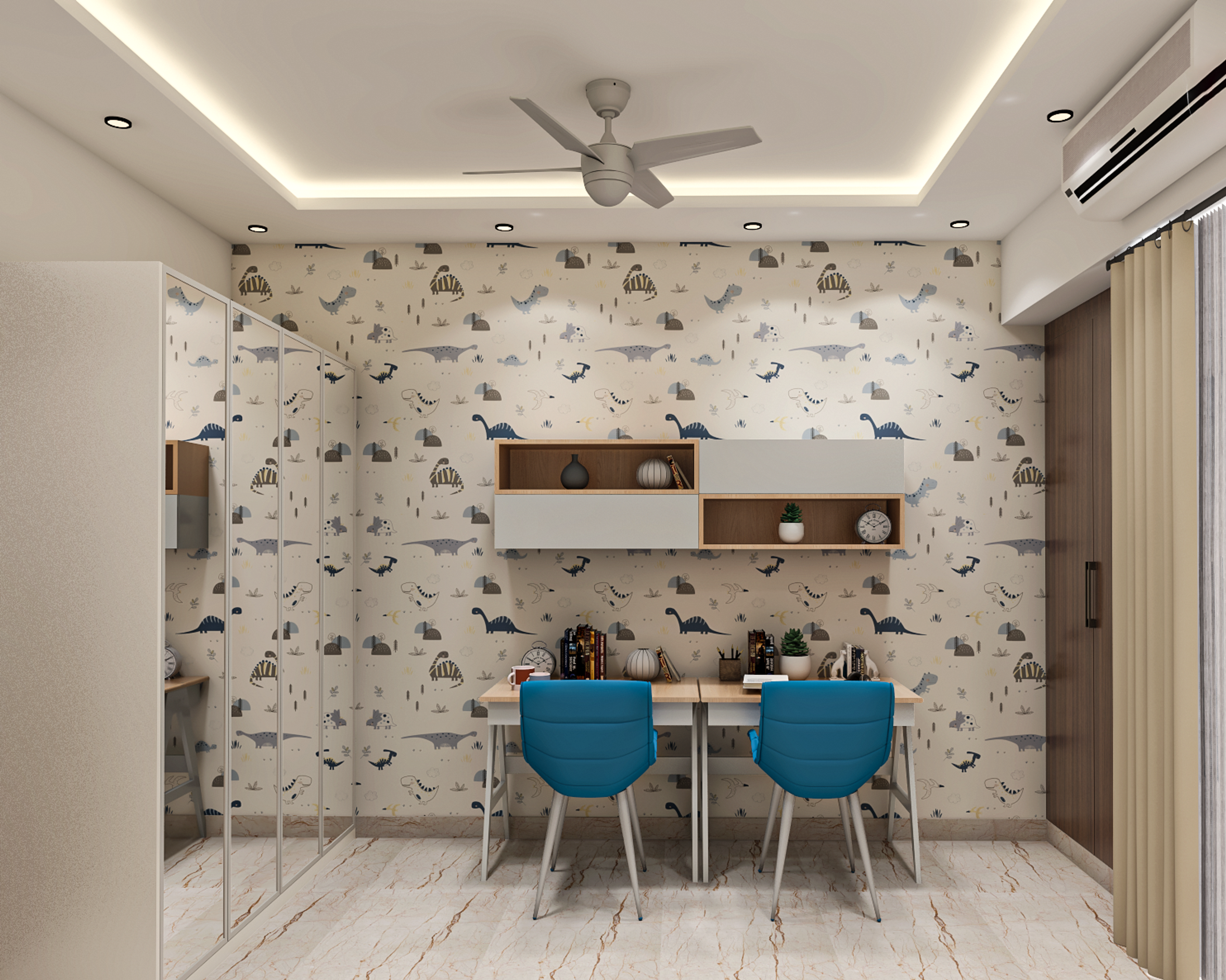 Shabby Chic Style Spacious Kid’s Bedroom