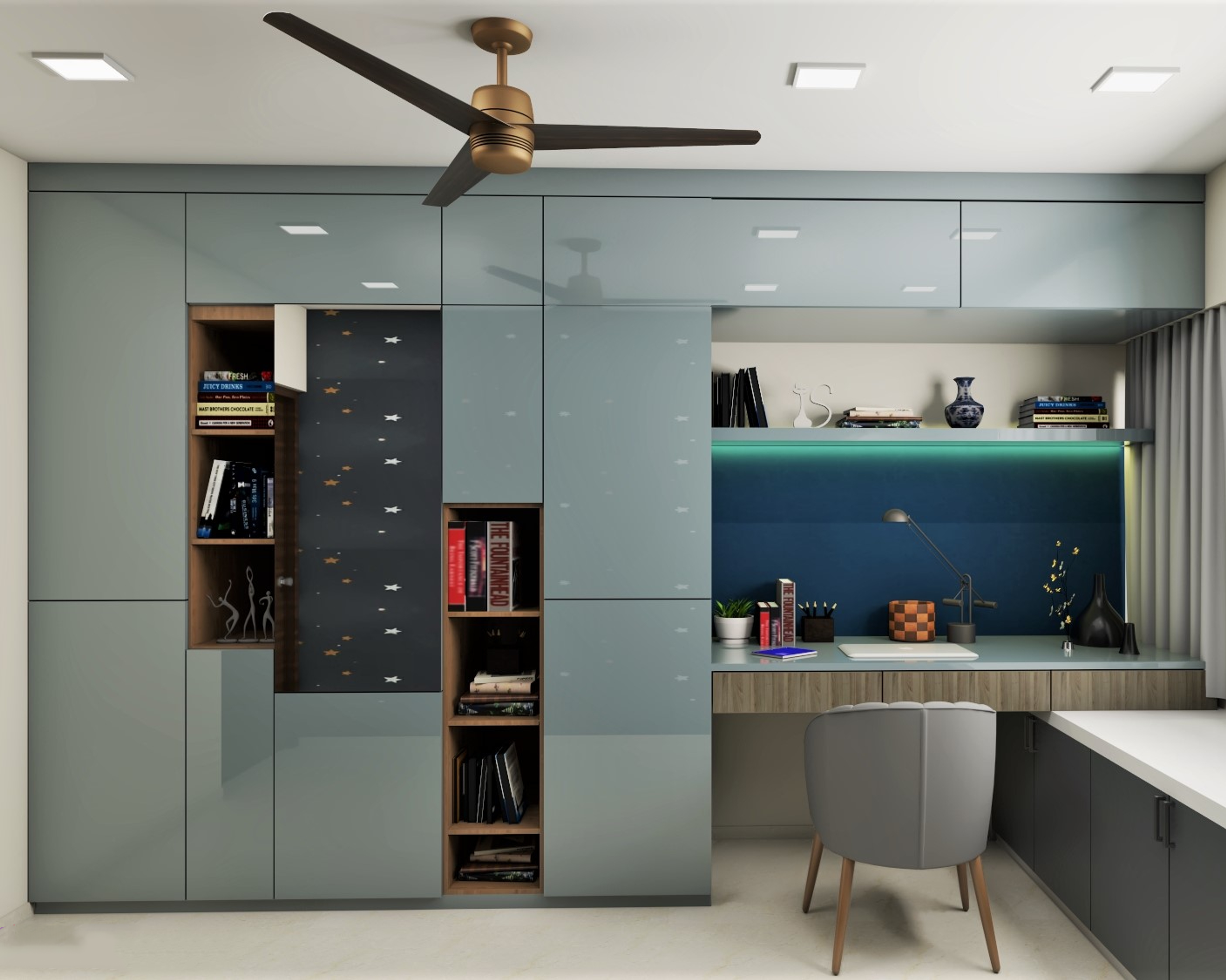 Contemporary Theme Spacious Kids Bedroom