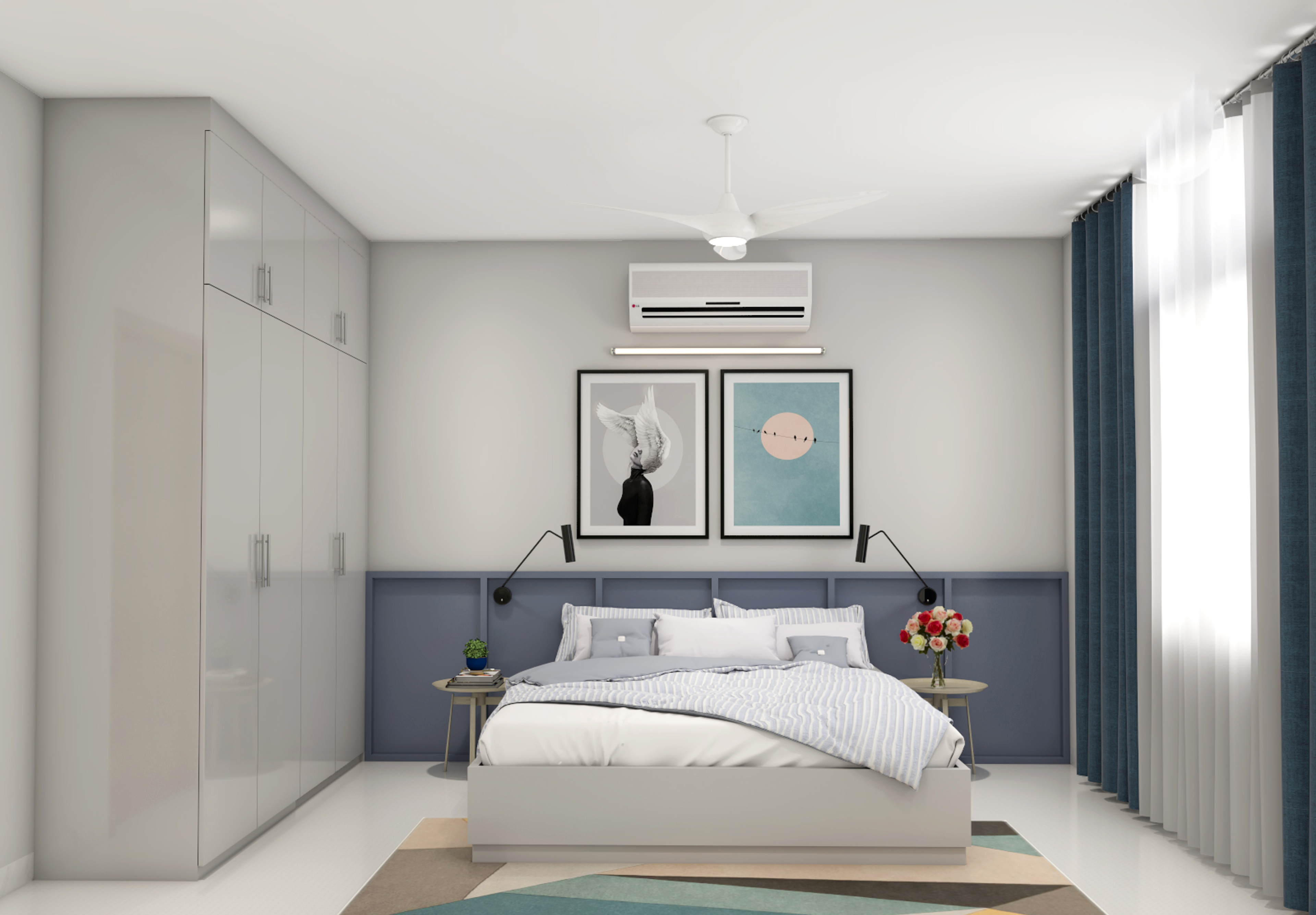Contemporary Theme Spacious Kids Bedroom