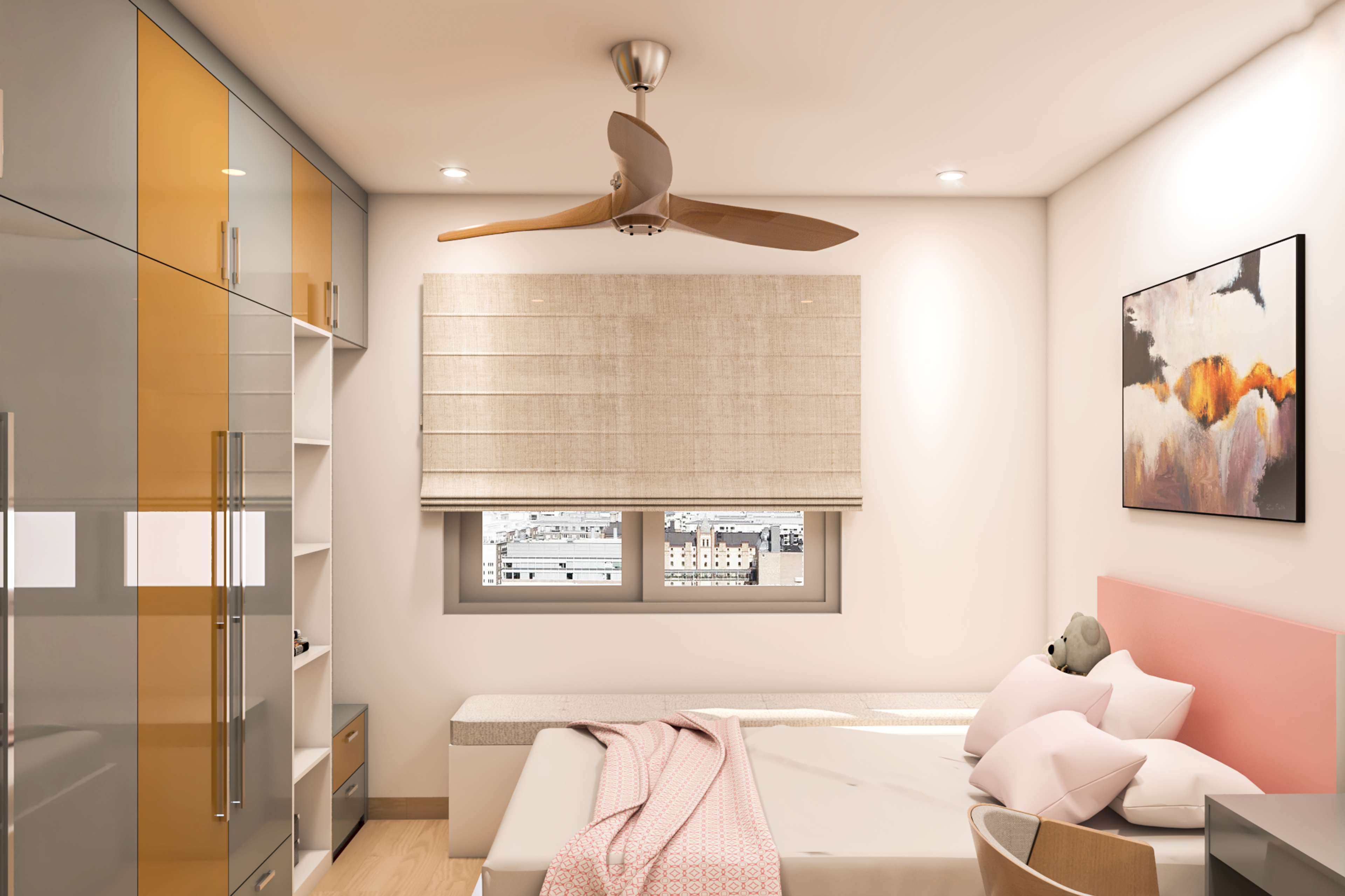 Modern Theme Spacious Kids Bedroom