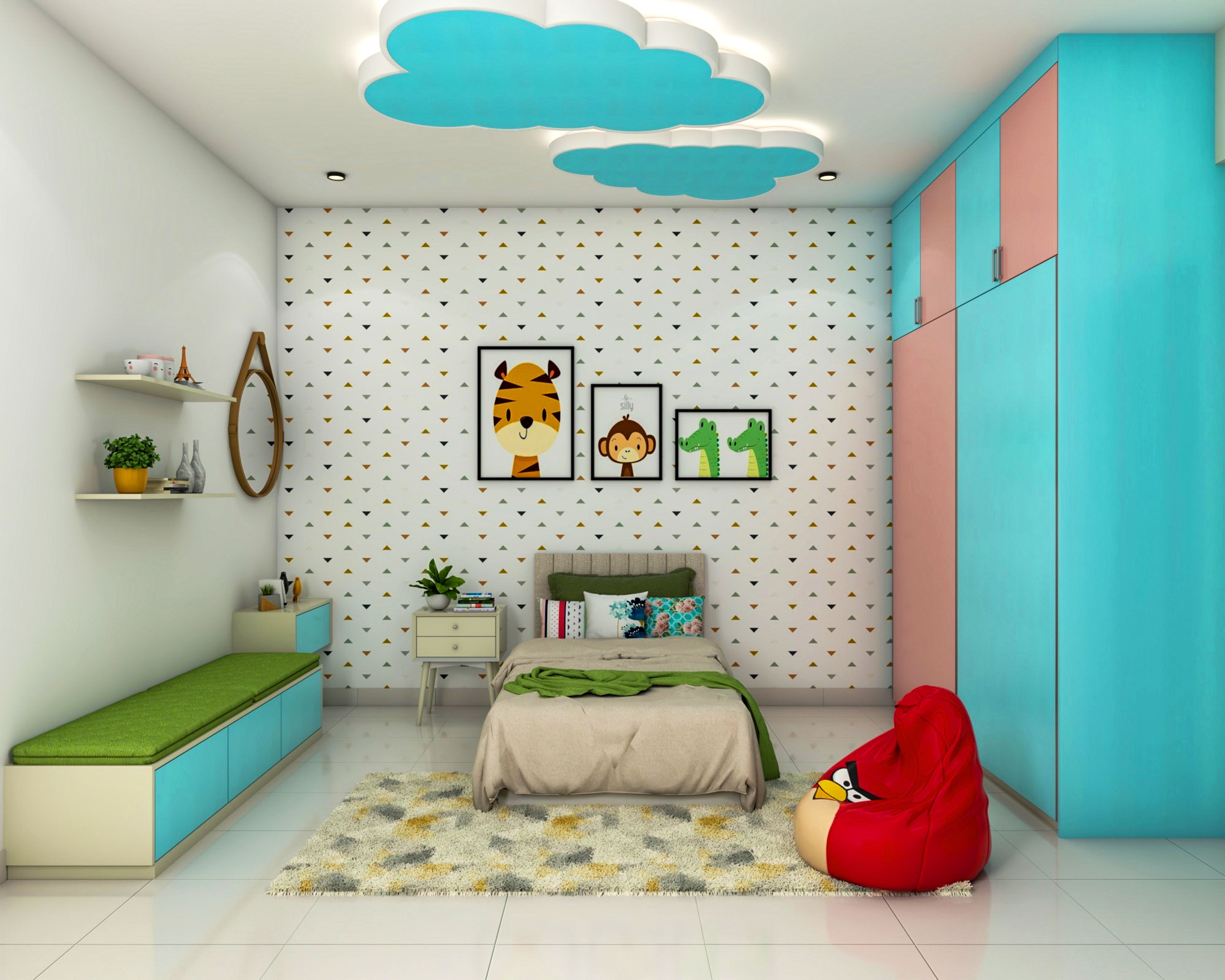 Modern Style Spacious Kids Bedroom