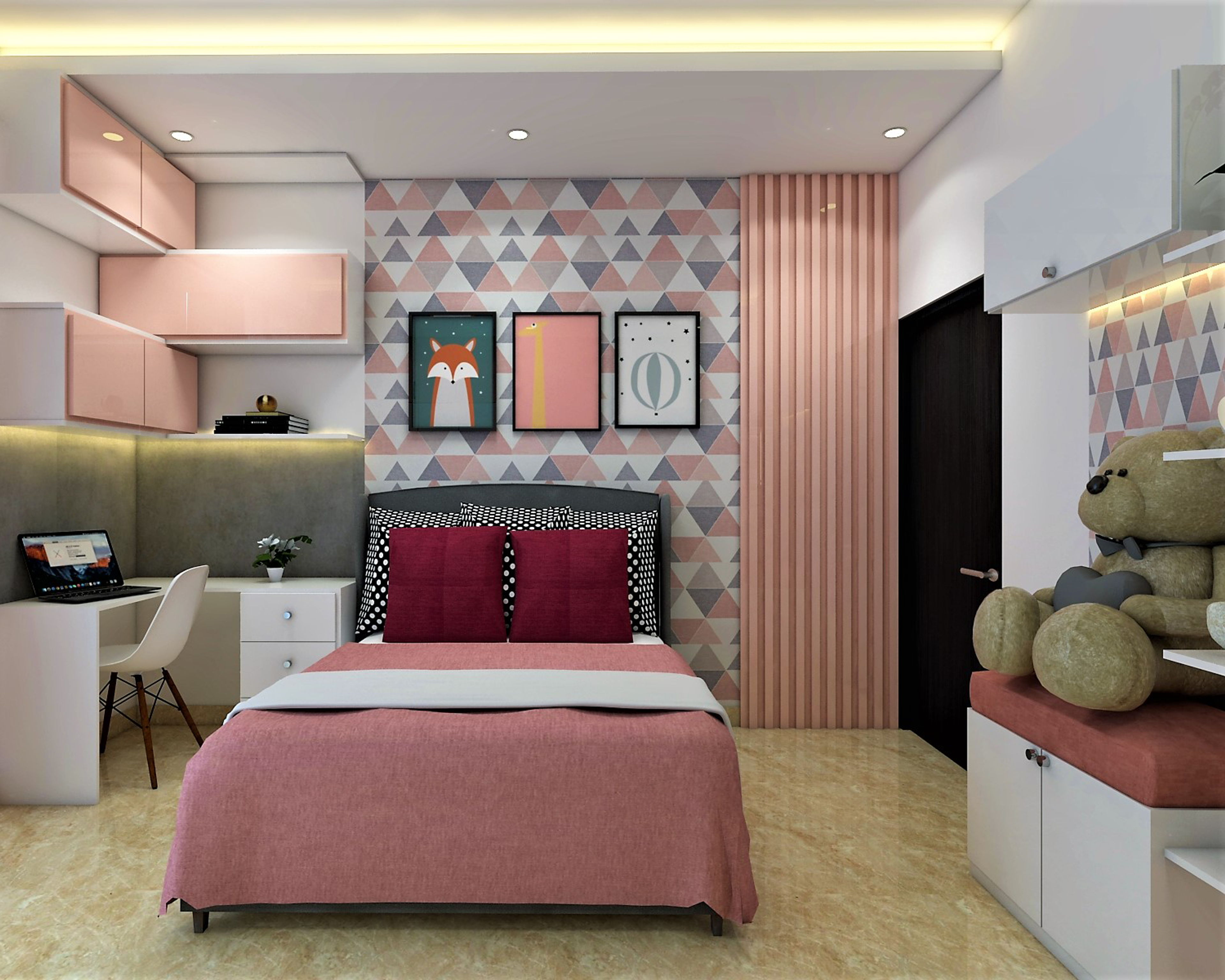 Convenient Stylish Kids Bedroom  - Livspace