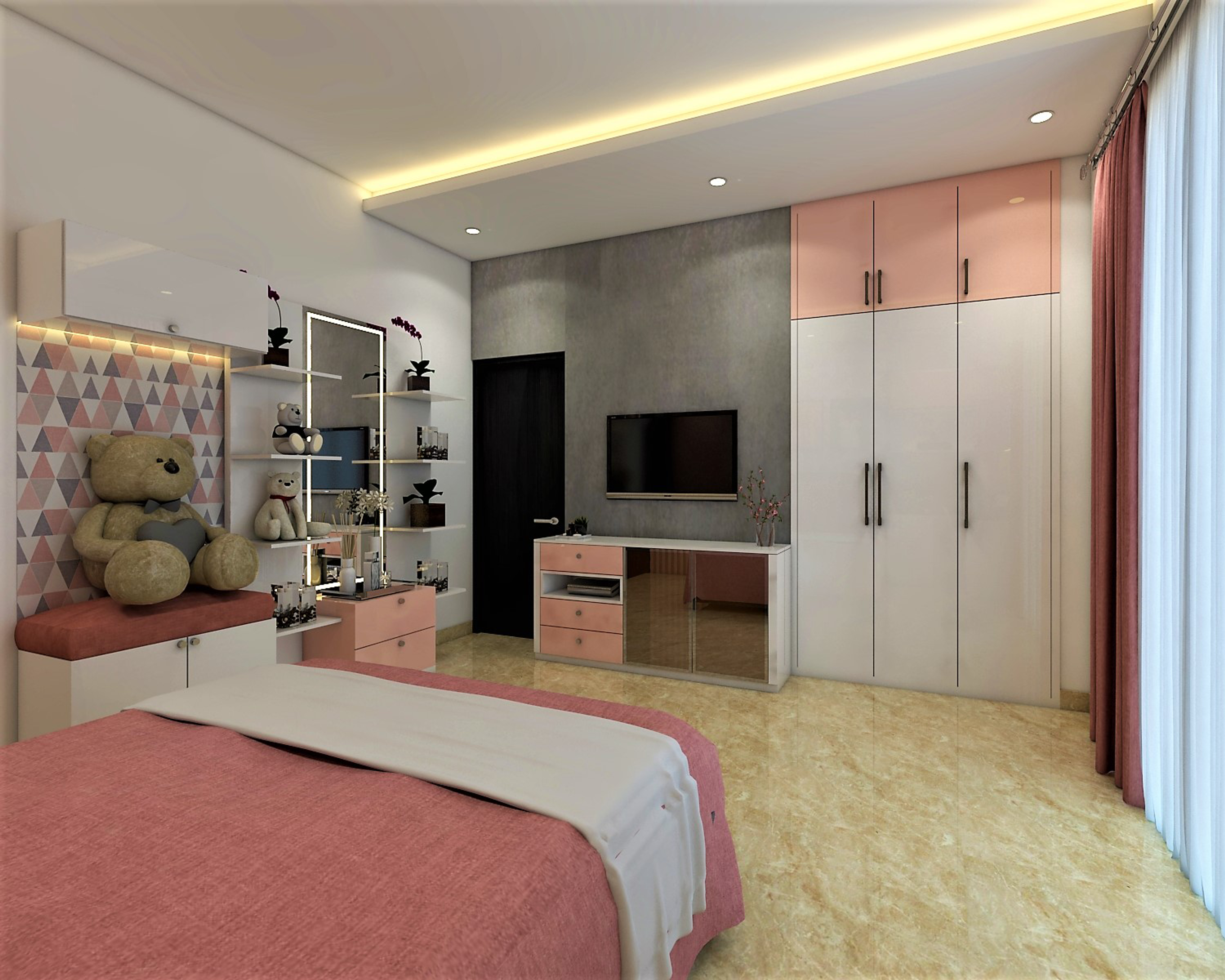 Convenient Stylish Kids Bedroom  - Livspace