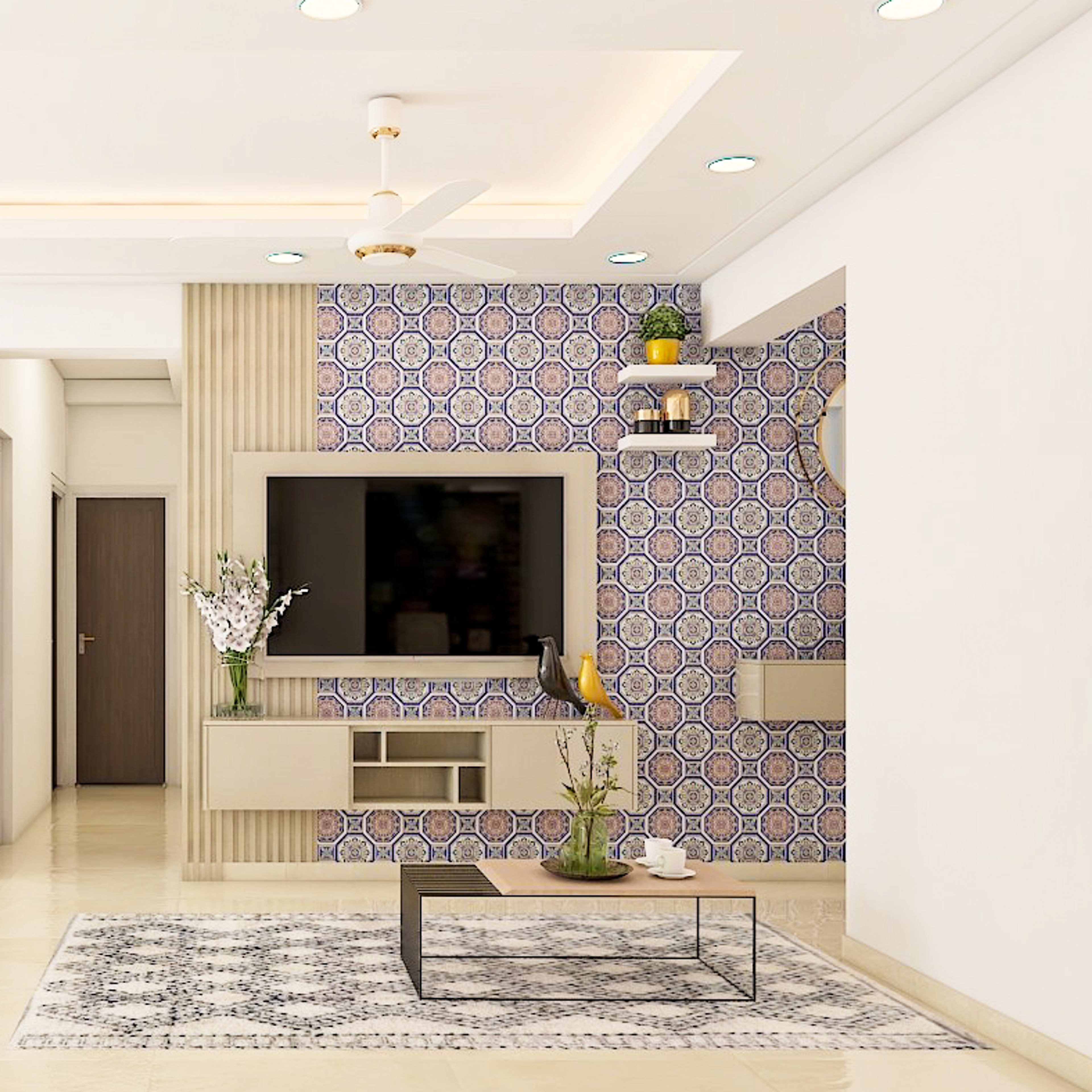 Compact Minimal Living Room - Livspace