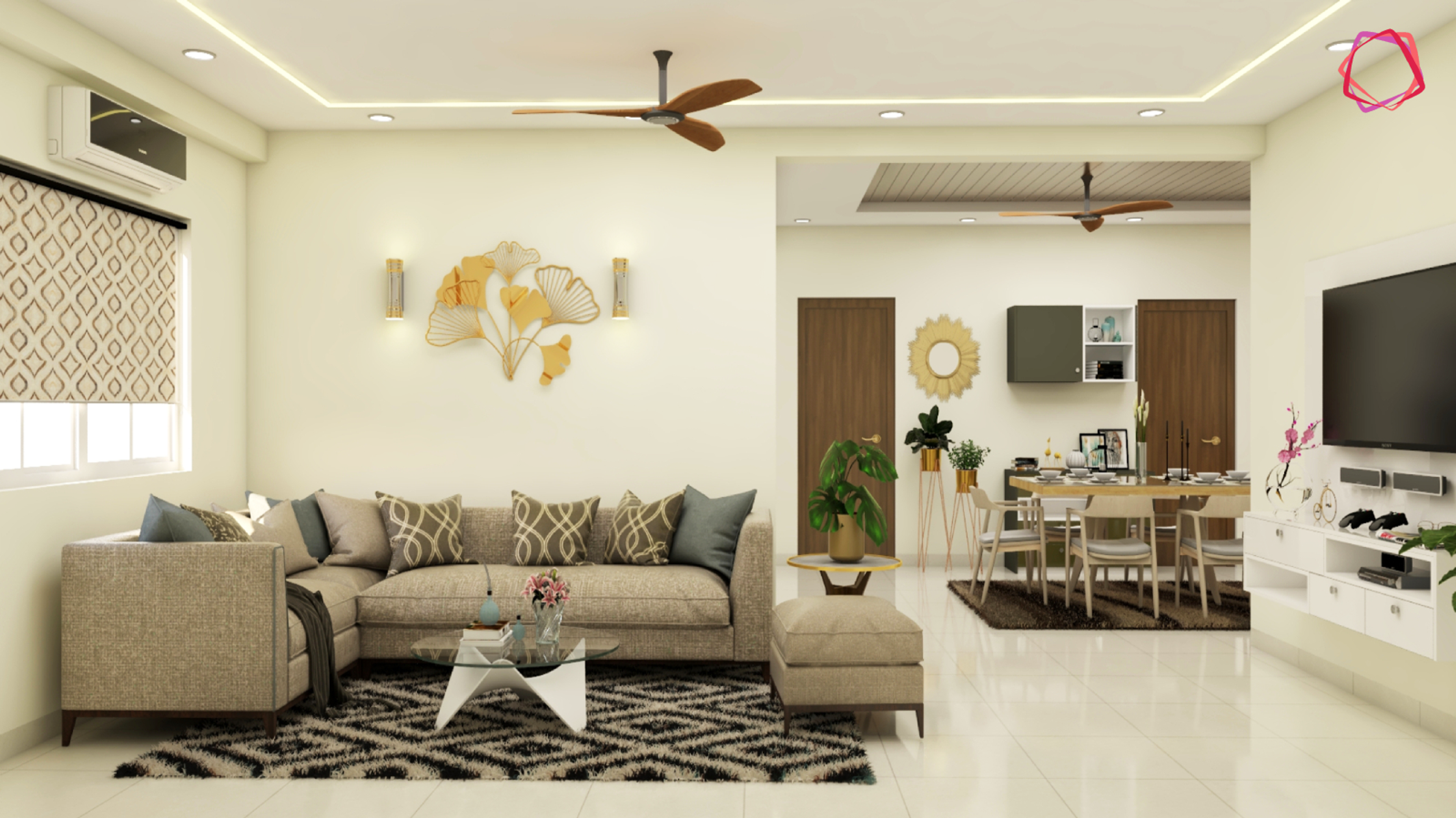 Contemporary Spacious Living Room