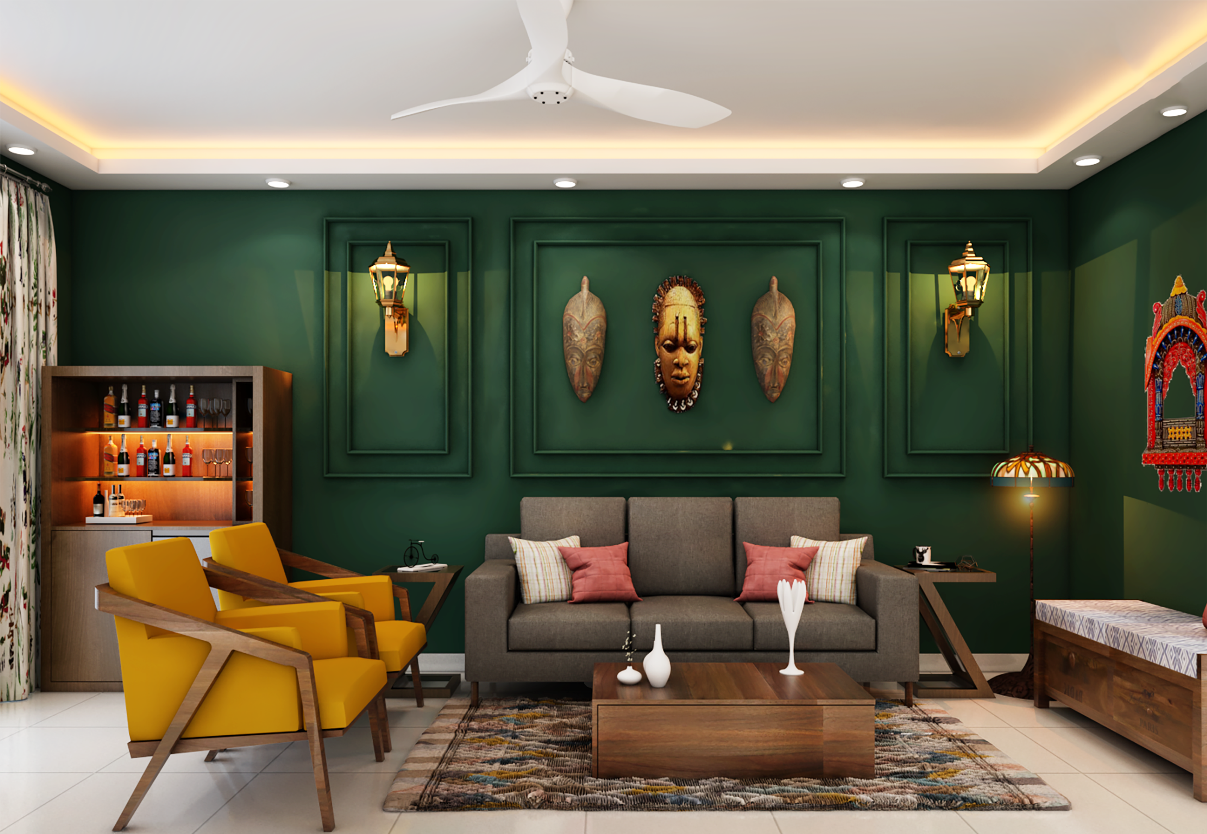 Spacious Convenient Living Room - Livspace