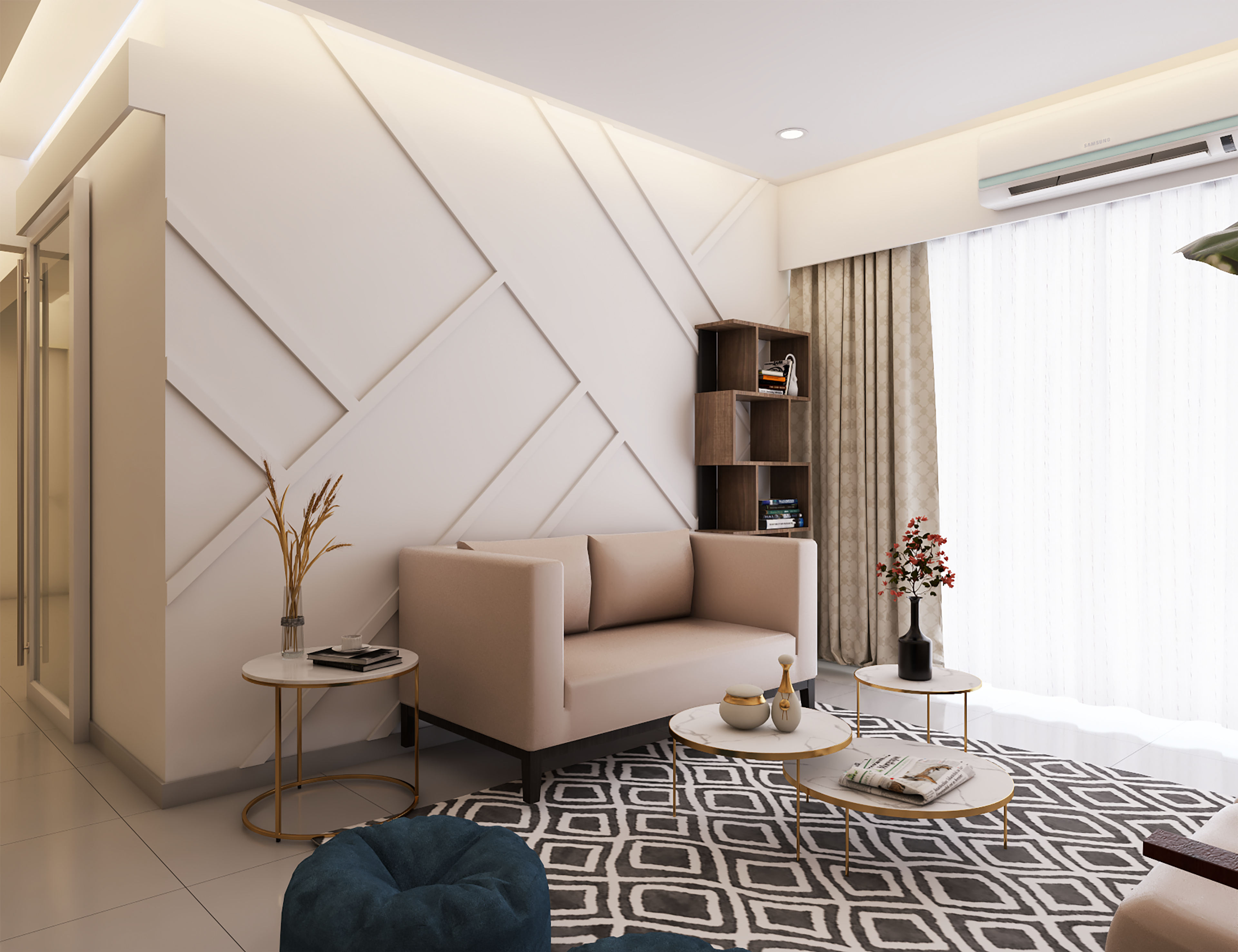 Modern Compact Living Room - Livspace