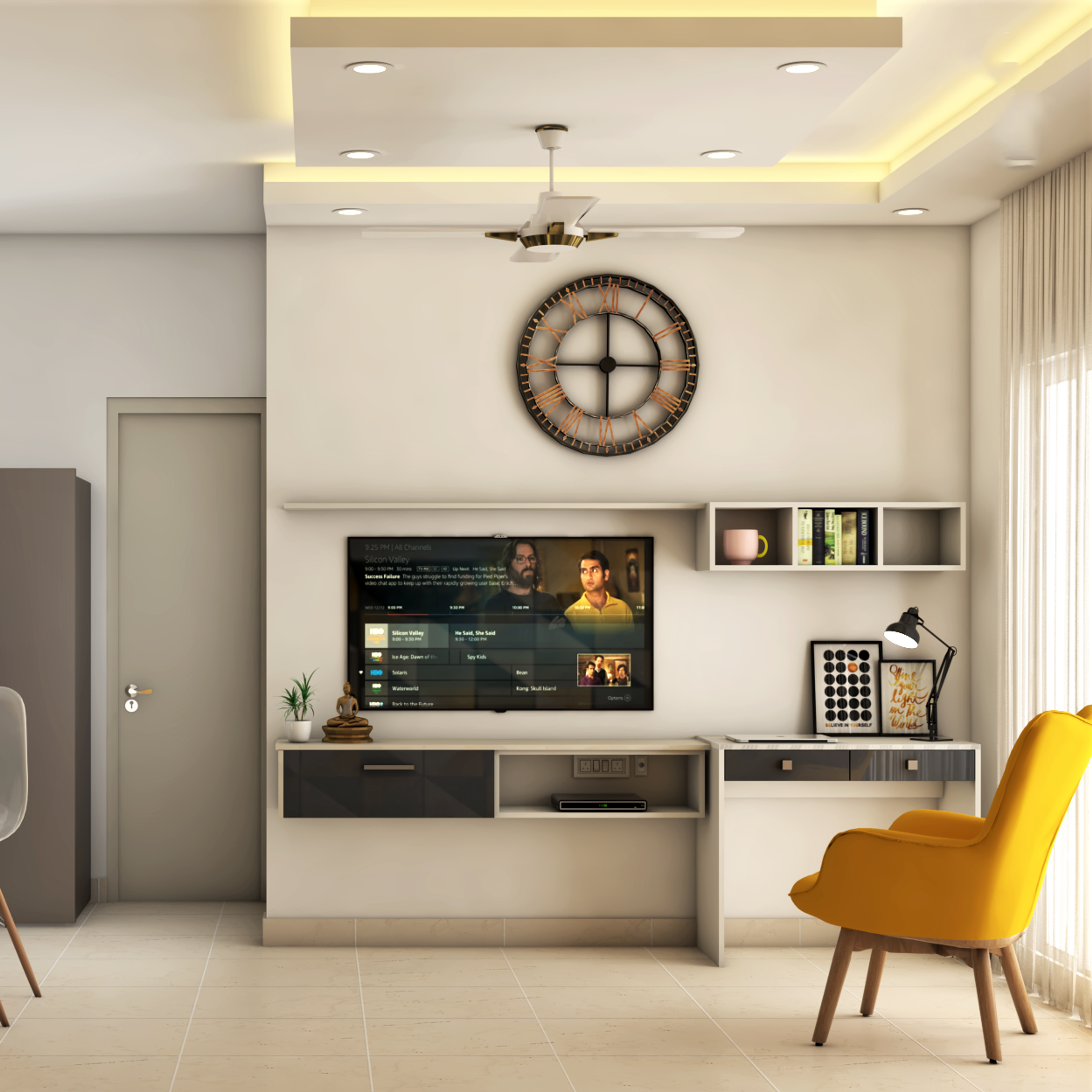 Simple Compact Living Room - Livspace