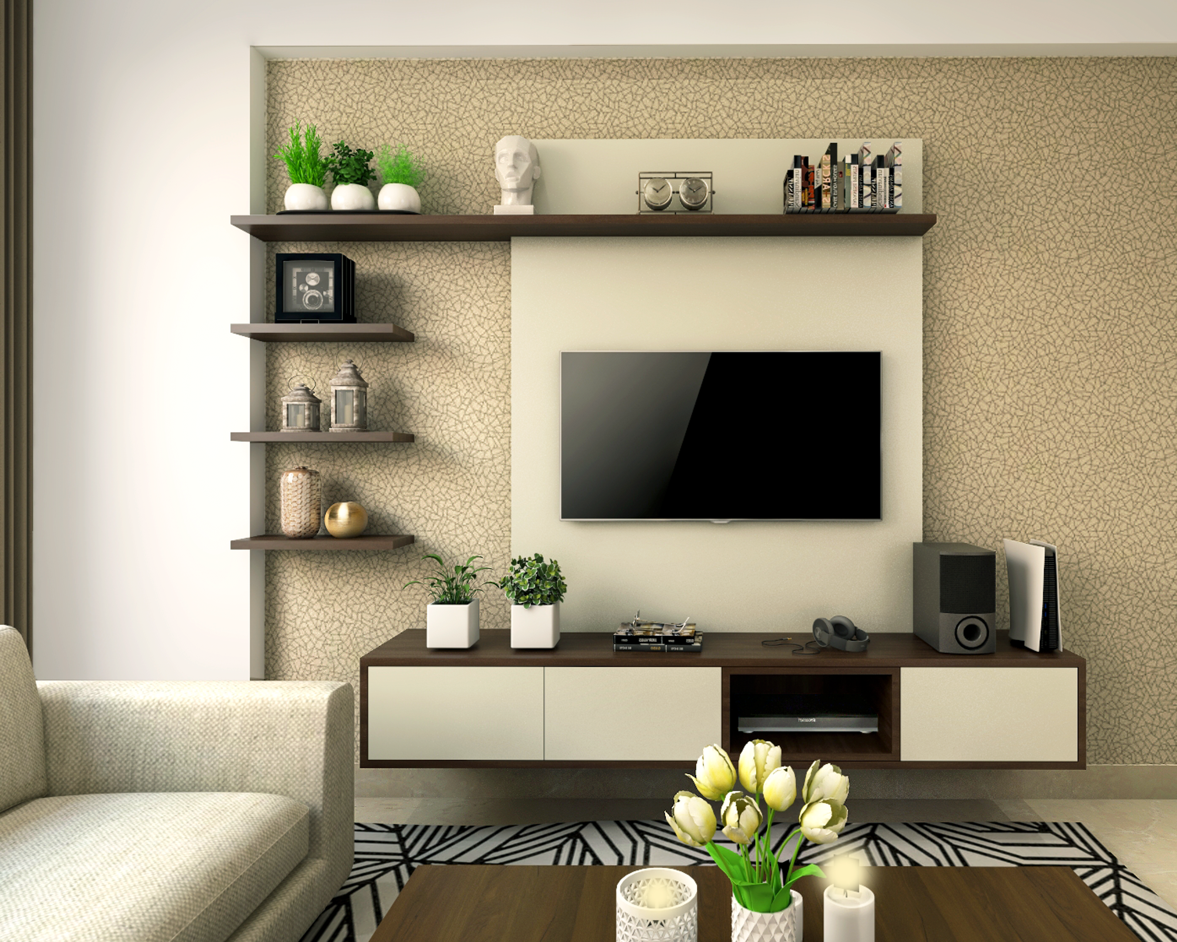 Traditional Themed Compact Living Room