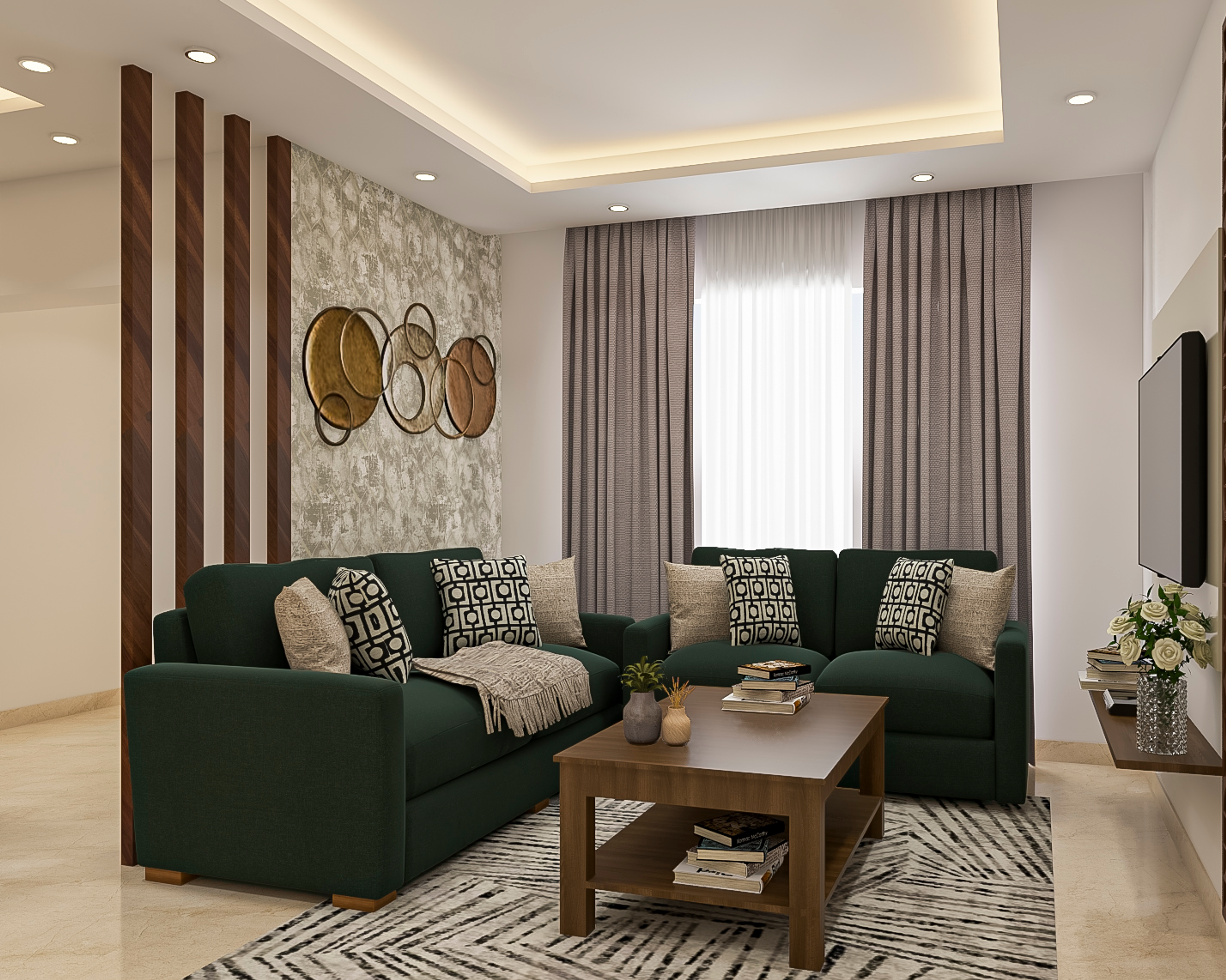 Compact Modern Themed Living Room - Livspace