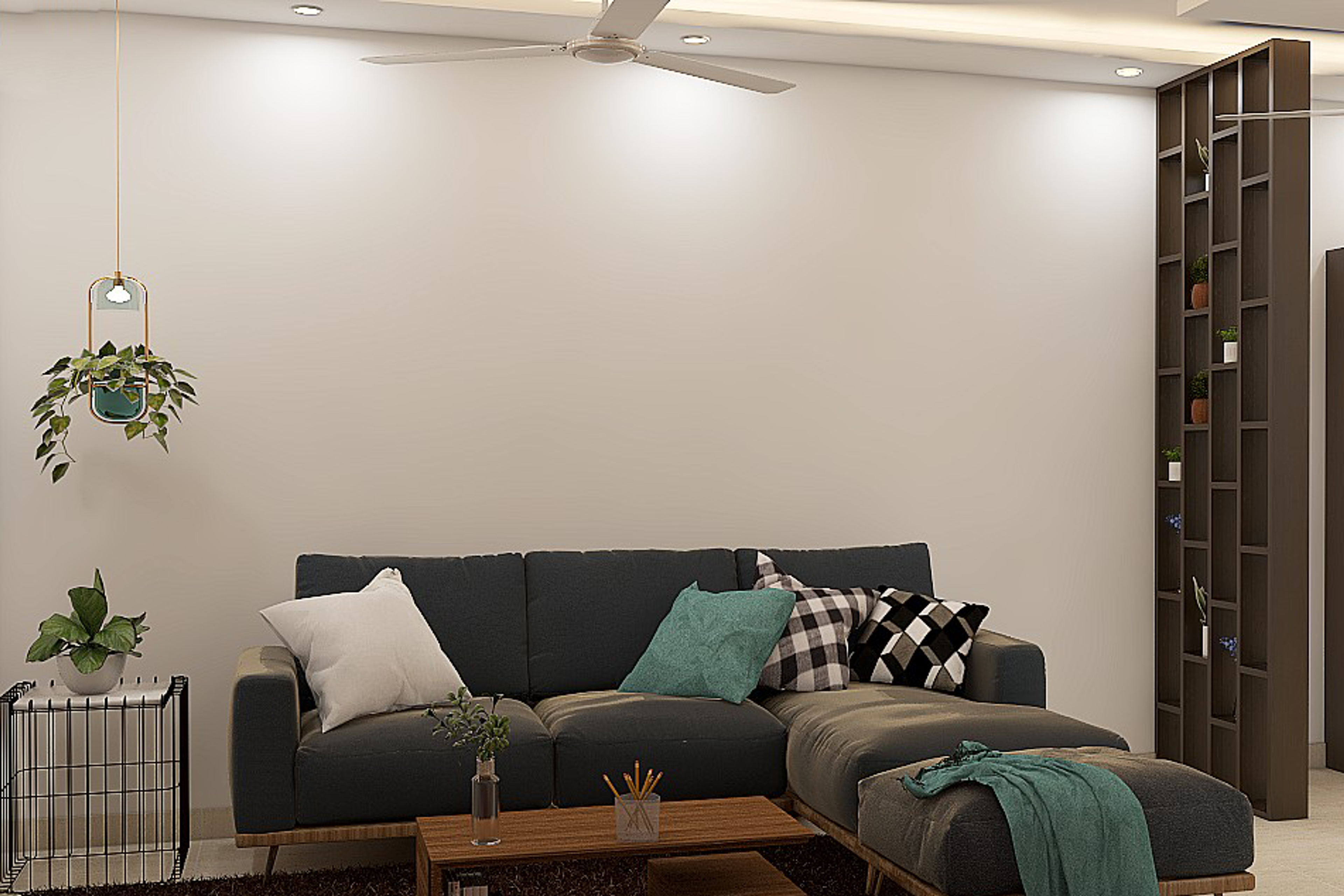 Contemporary Spacious Convenient Living Room - Livspace