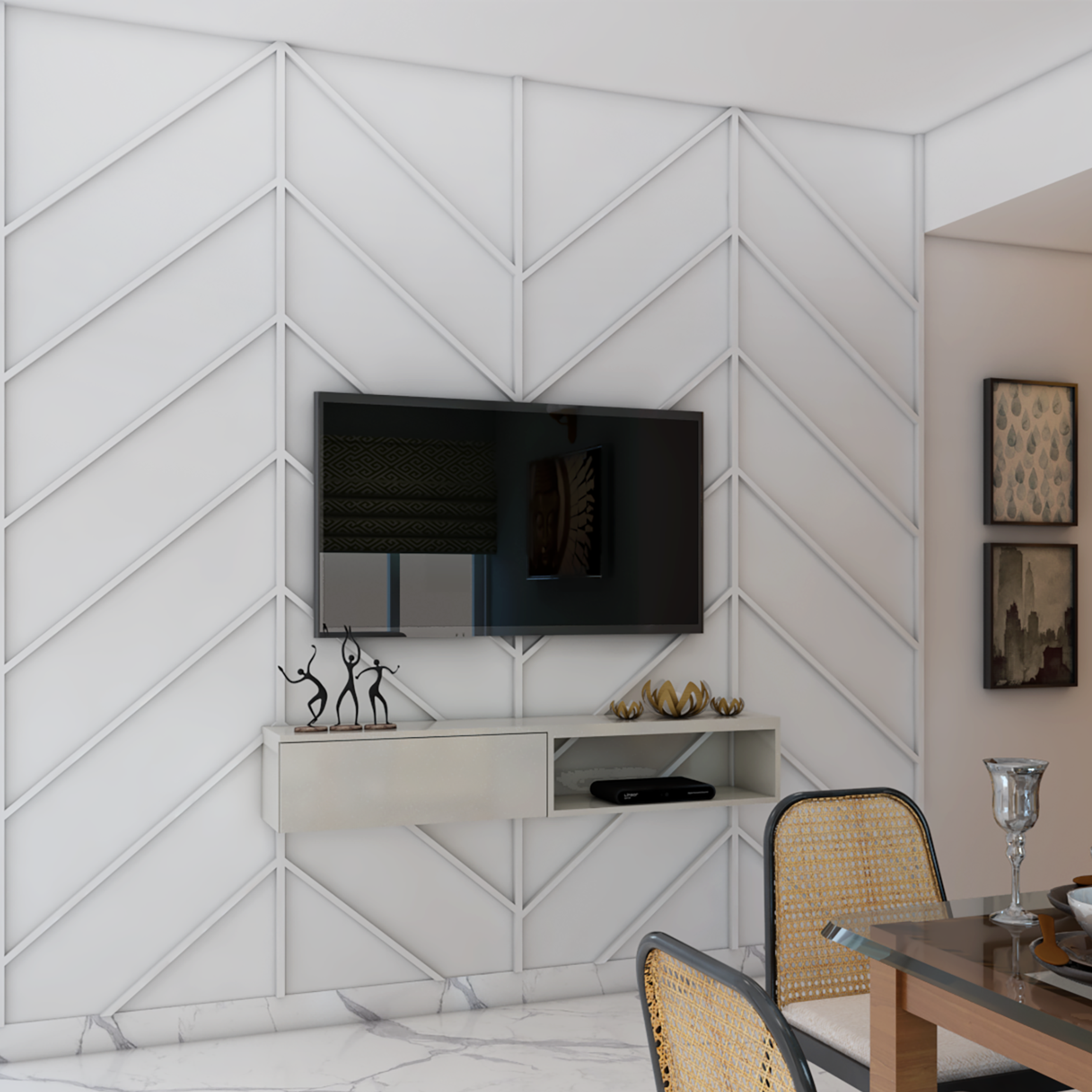 Classic Themed Compact Living Room - Livspace