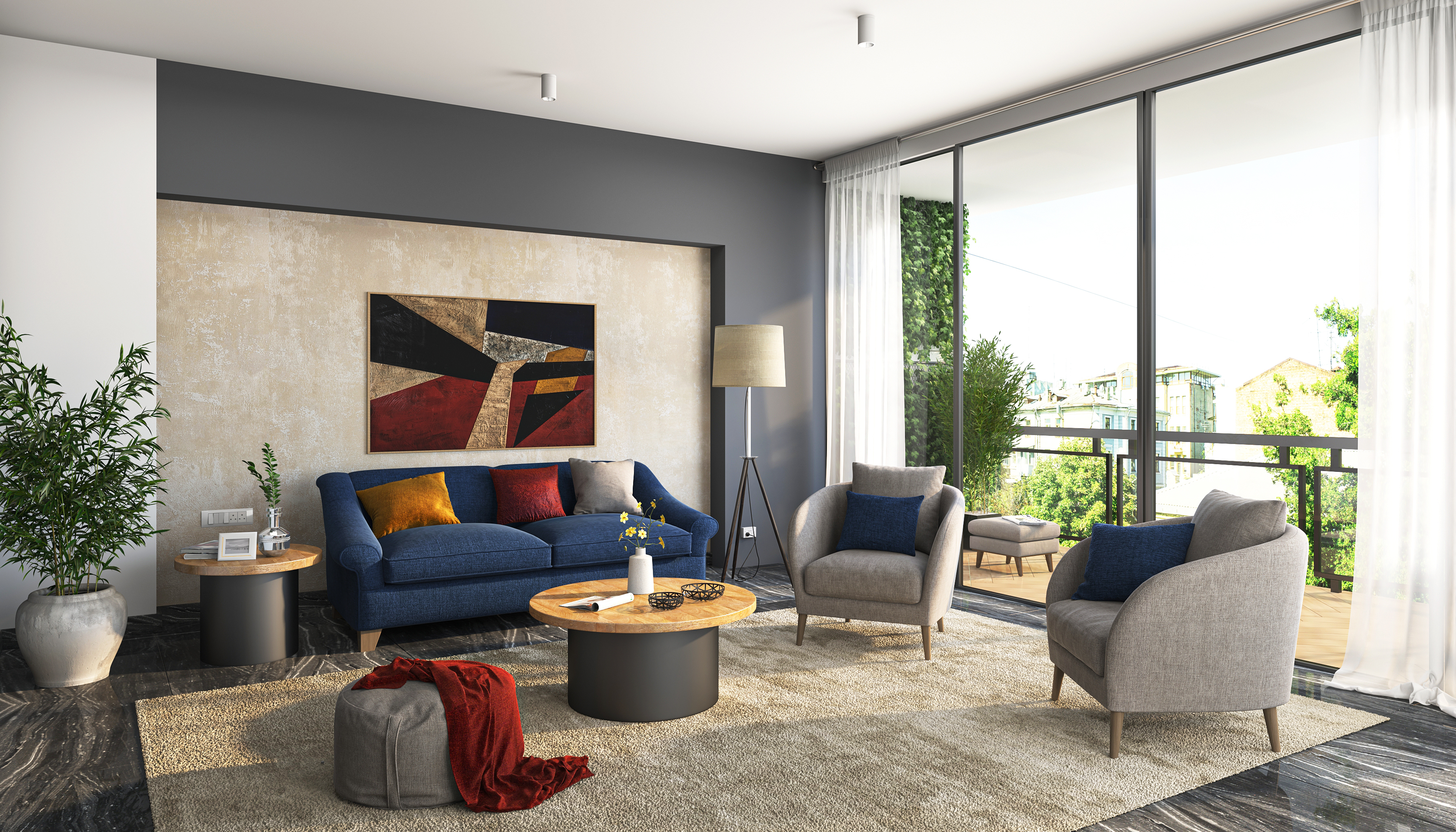 Convenient Spacious Living Room