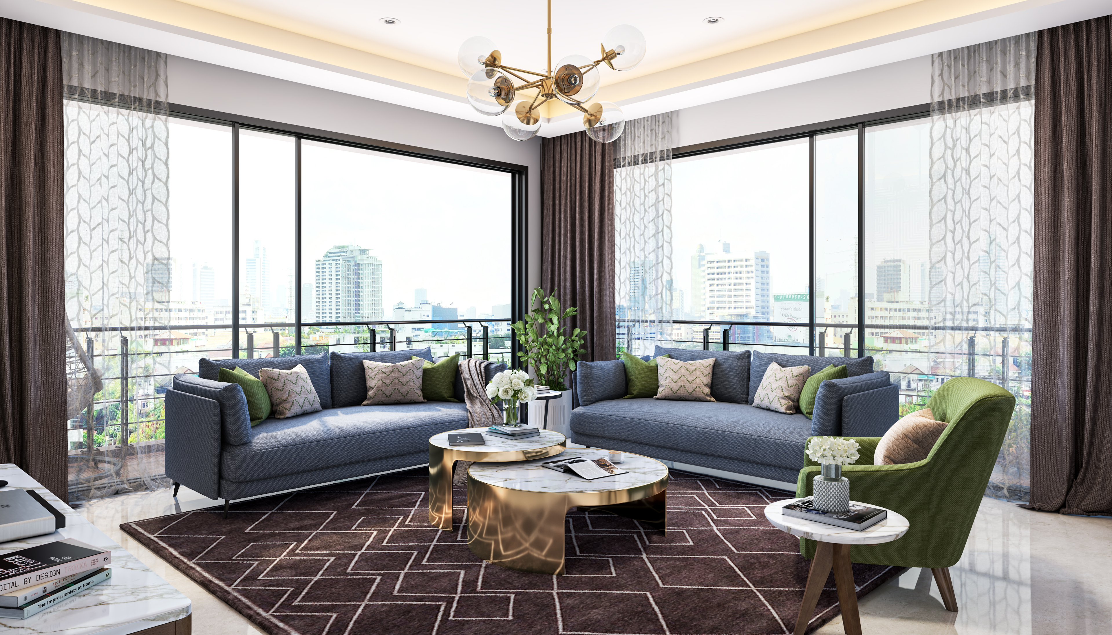 Art Deco Compact Living Room