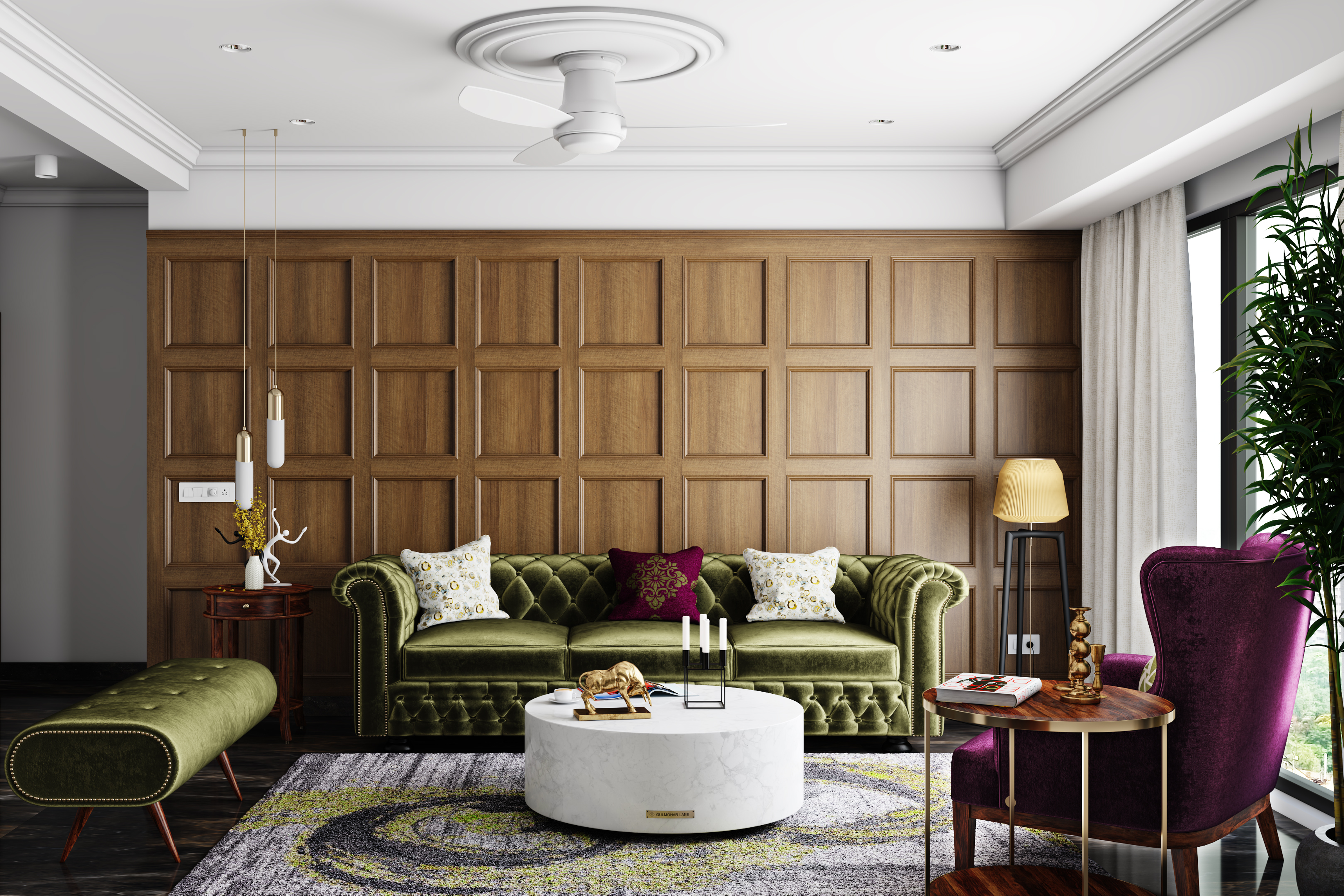 Traditional Style Spacious Living Room