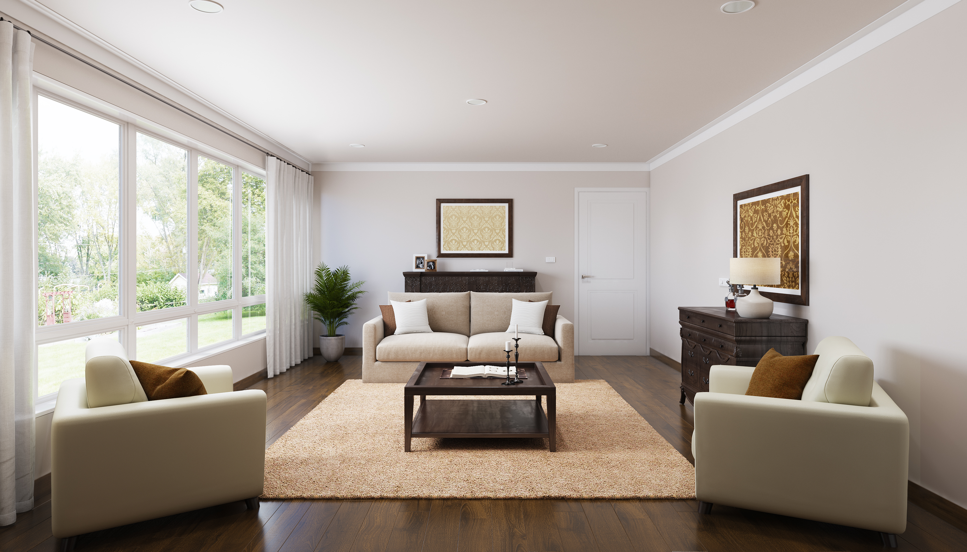 Minimal Style Spacious Living Room