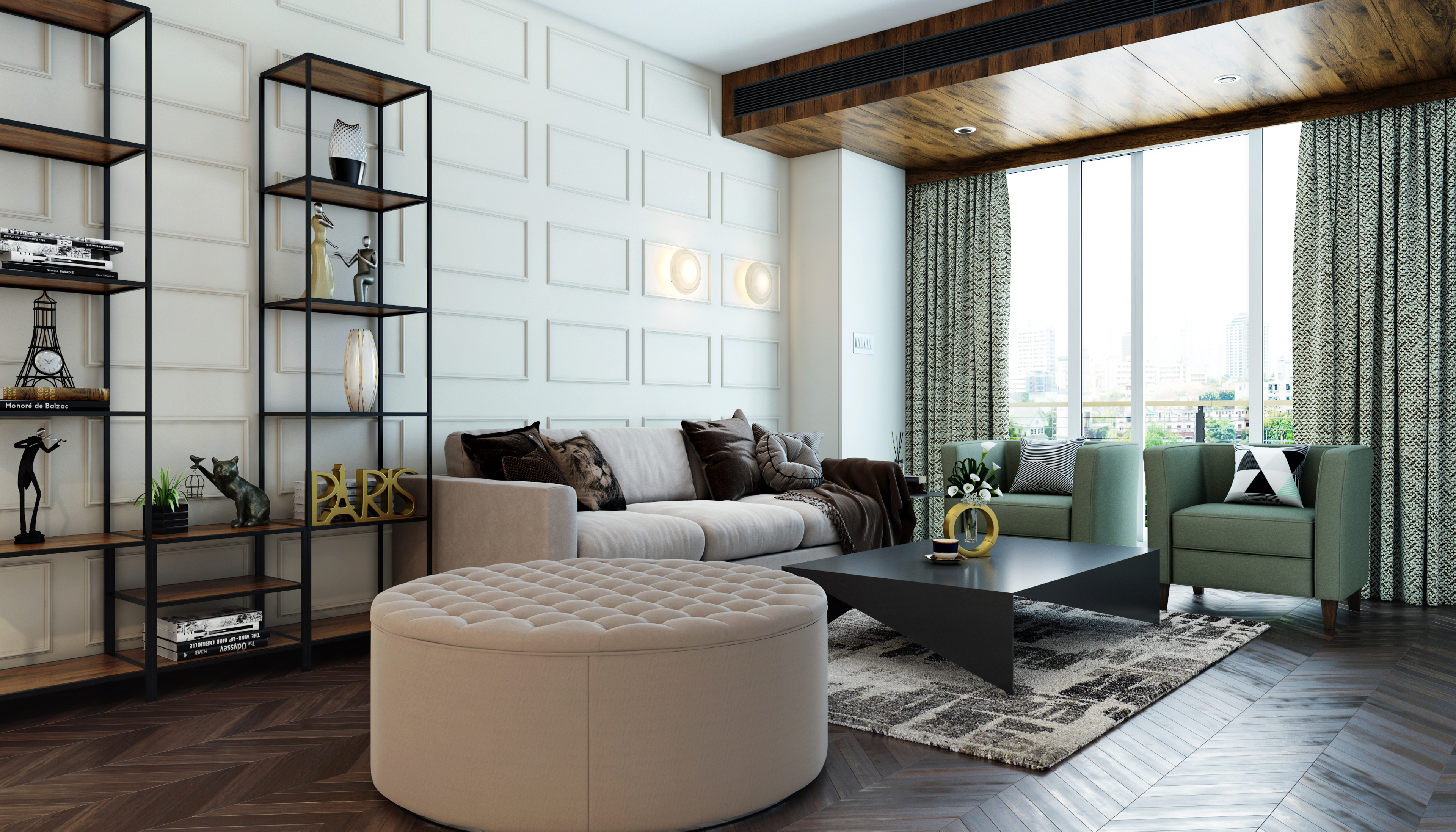 Contemporary Style Spacious Living Room