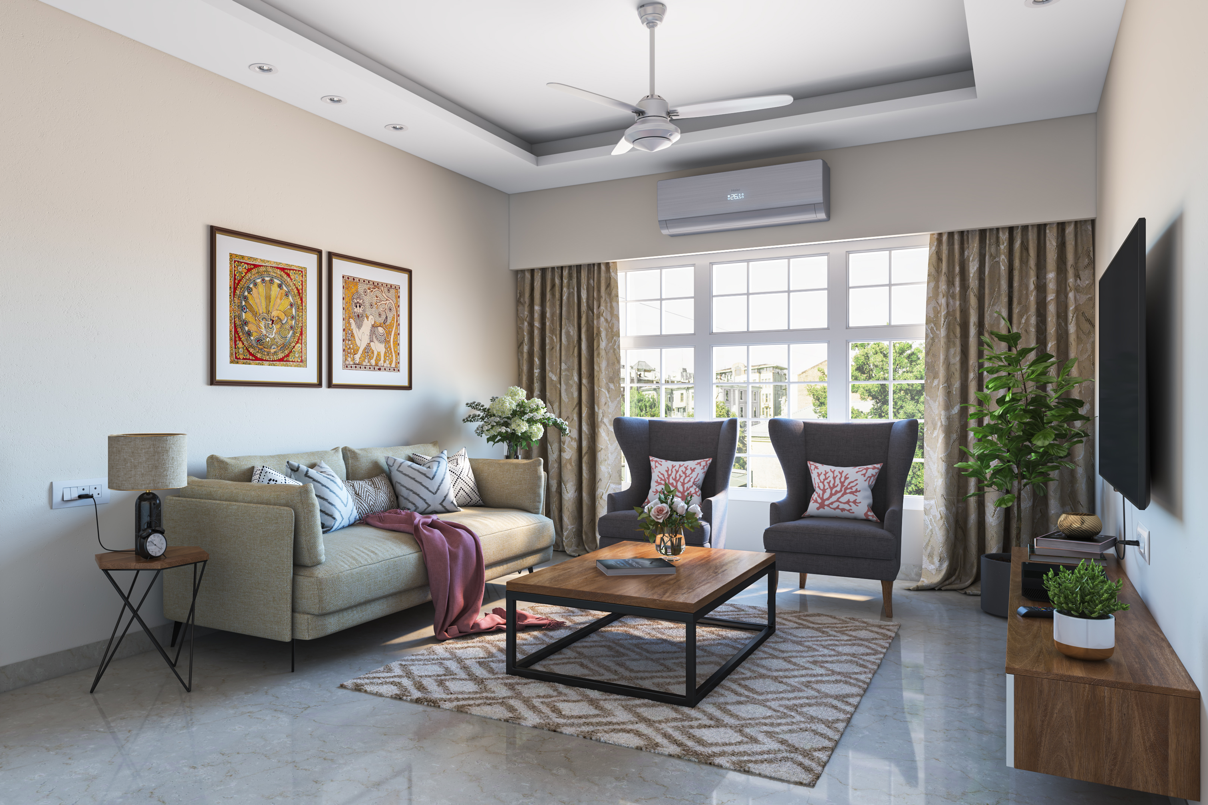 Traditional Style Compact Living Room