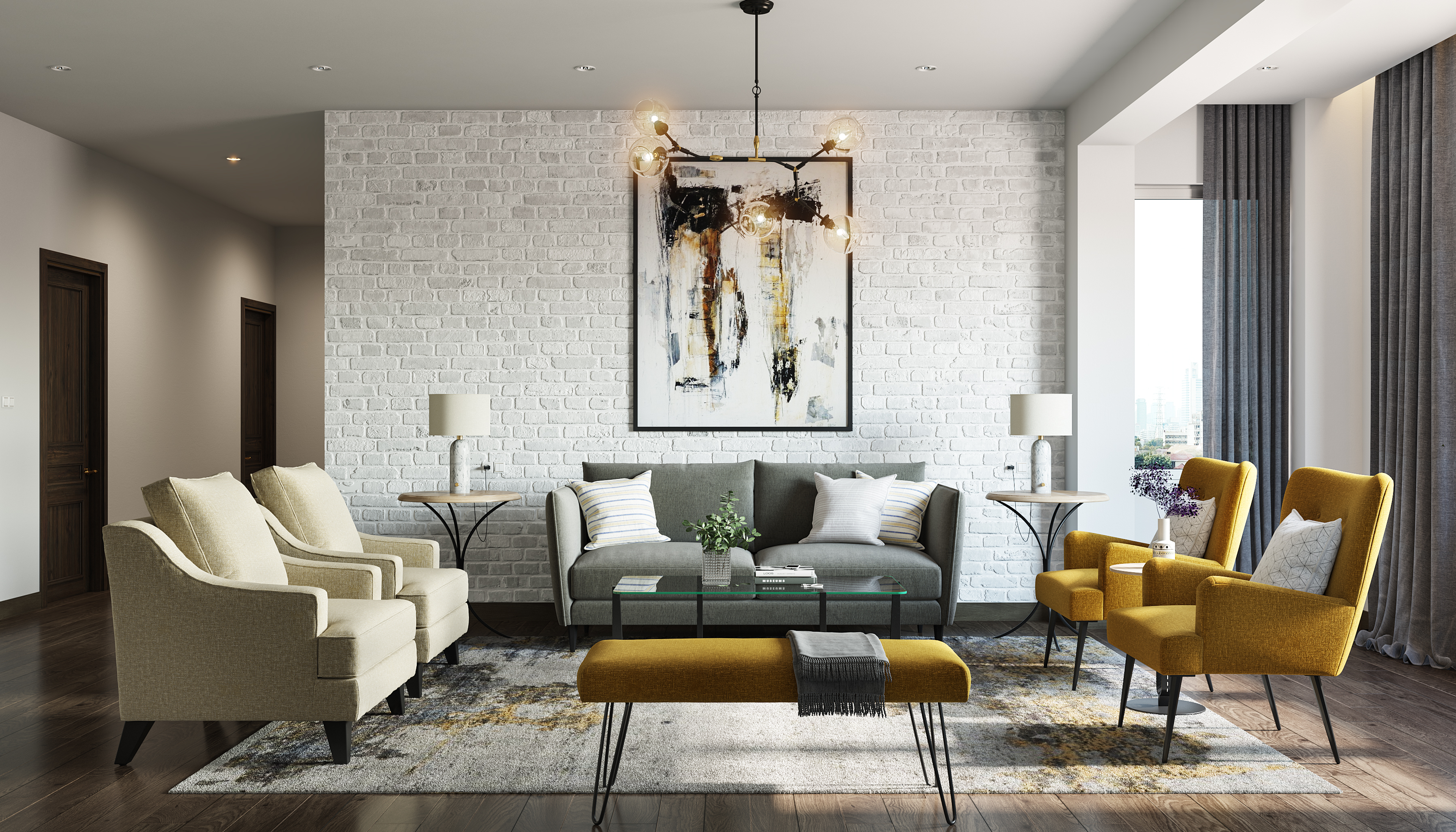 Rustic Style Compact Living Room