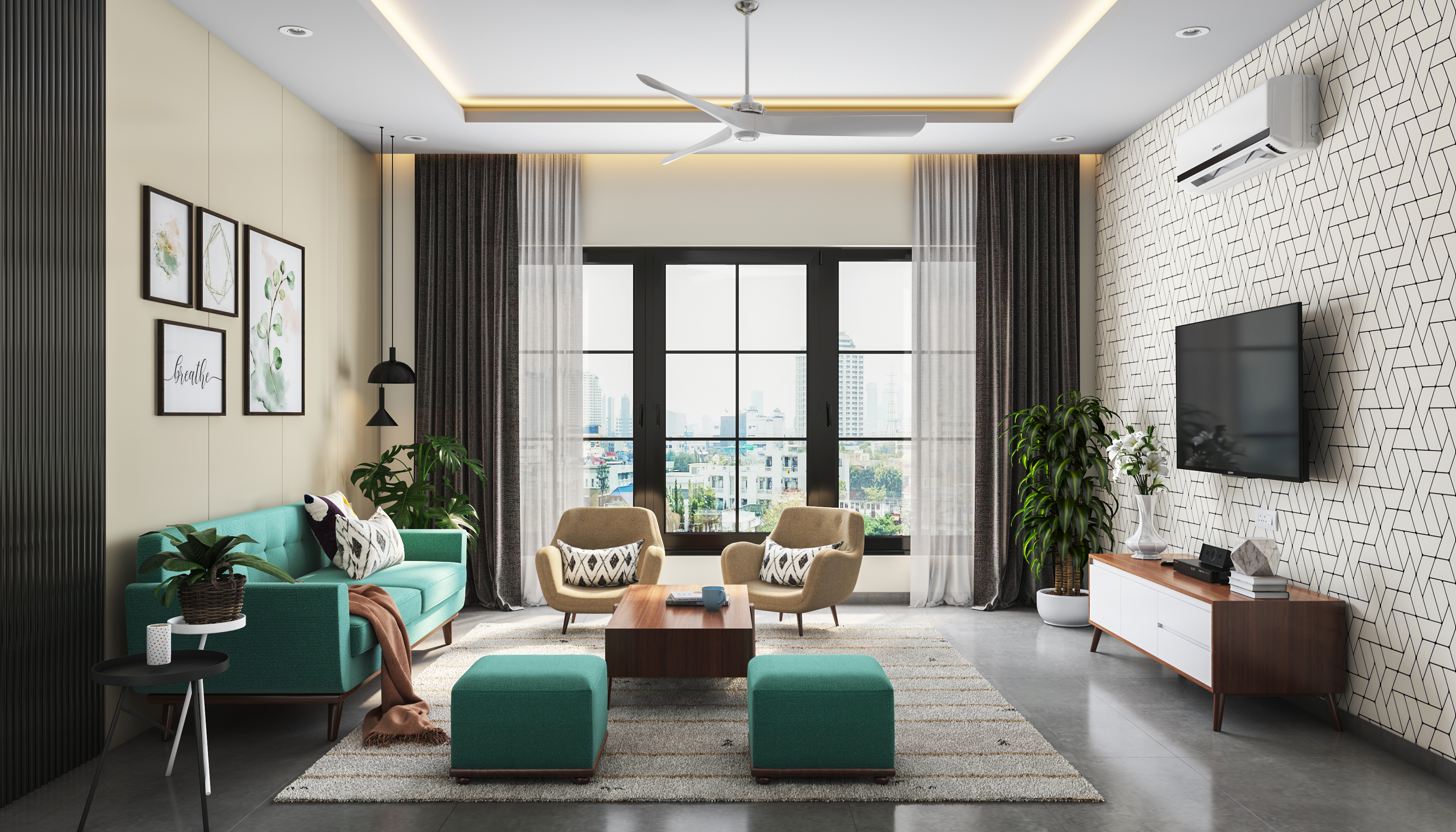 Modern Style Spacious Living Room