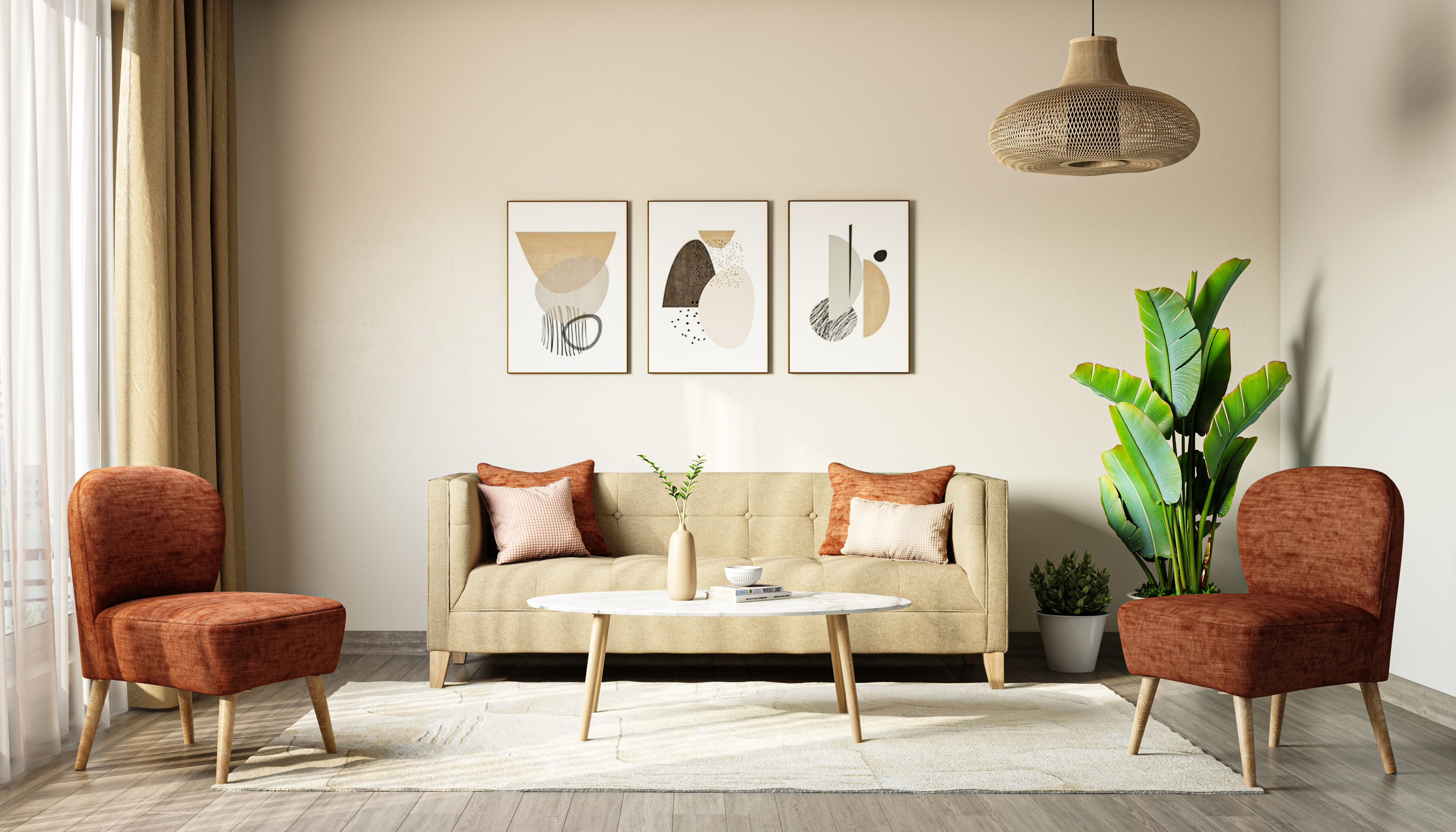 Minimal Style Spacious Living Room