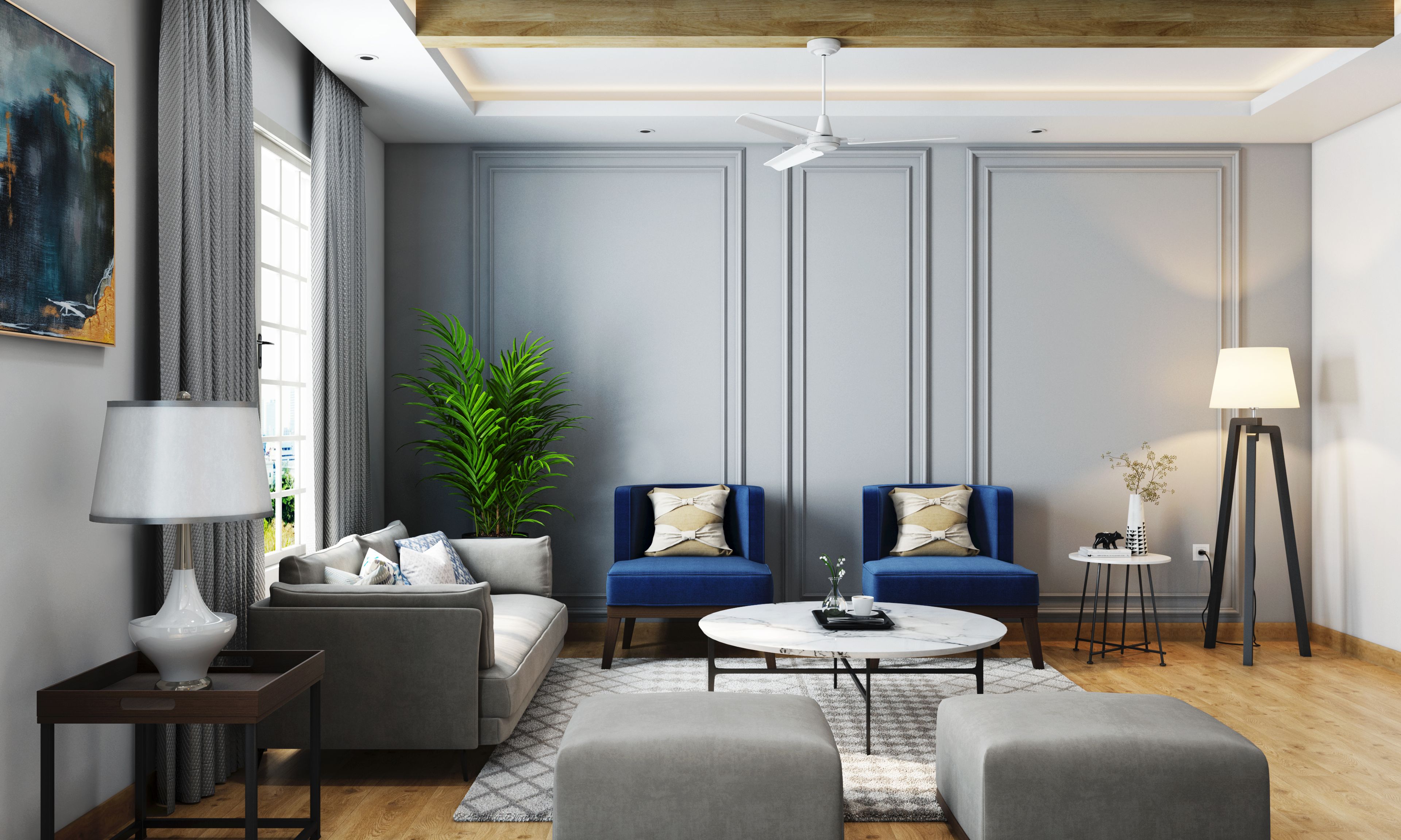 Contemporary Style Compact Living Room