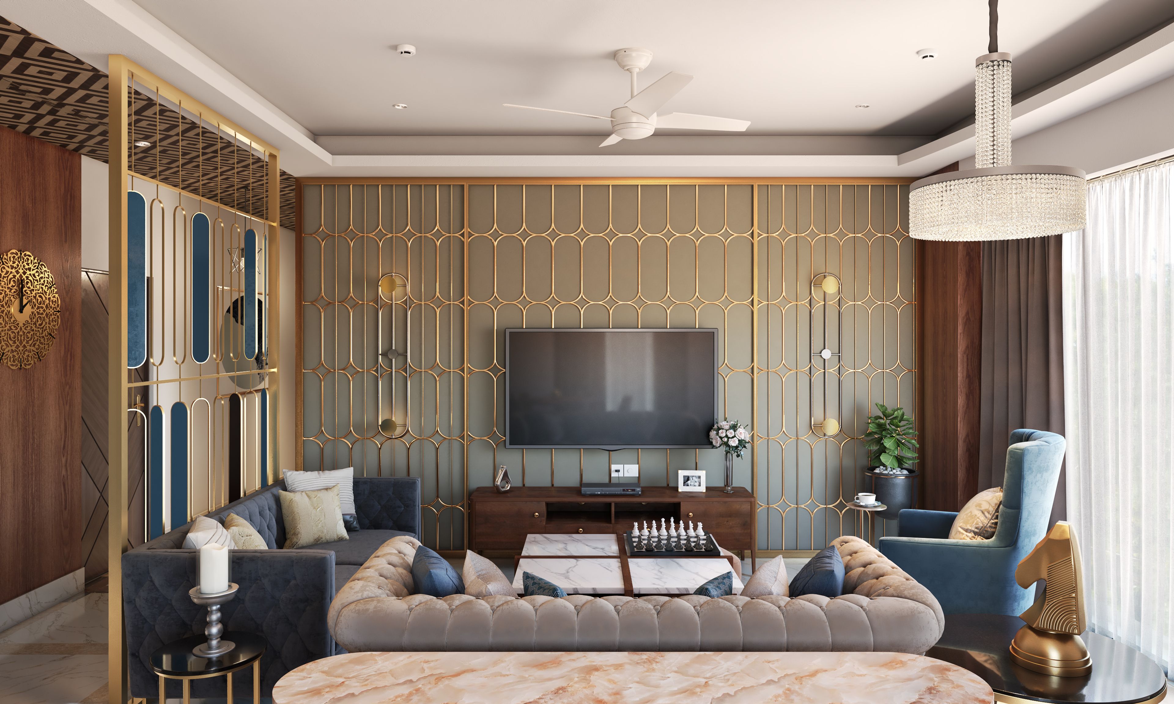 Contemporary Style Compact Living Room