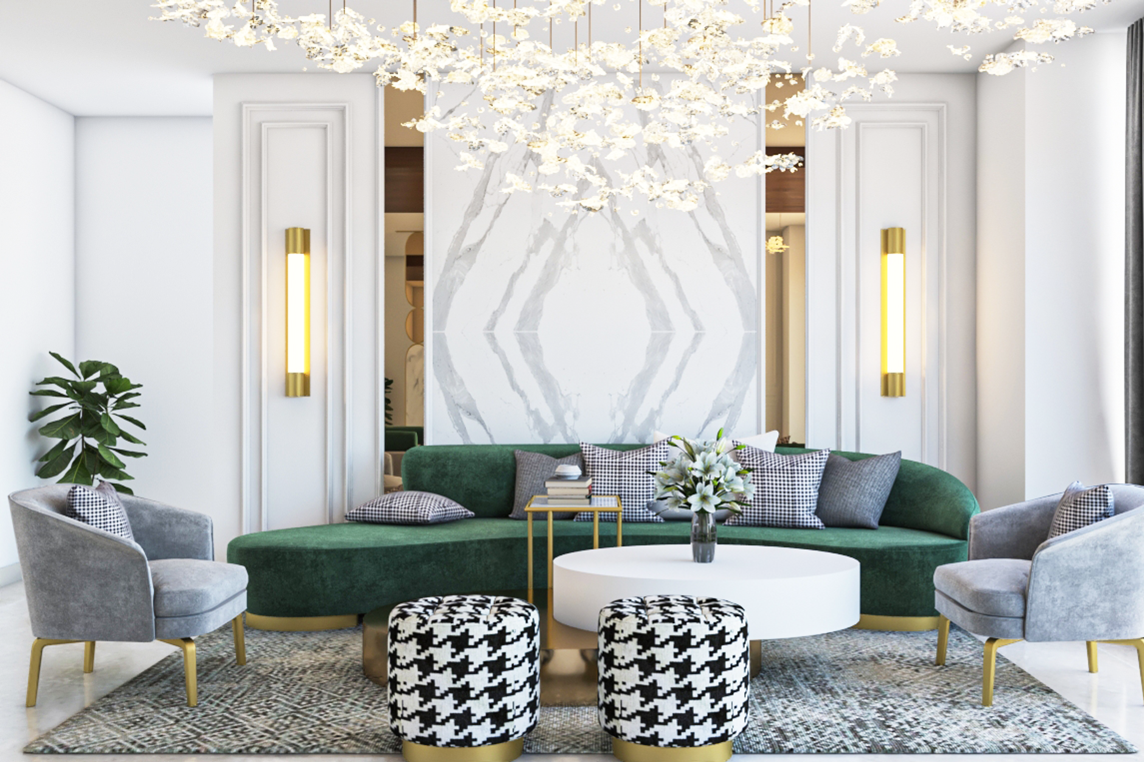 Convenient Traditional Living Room - Livspace