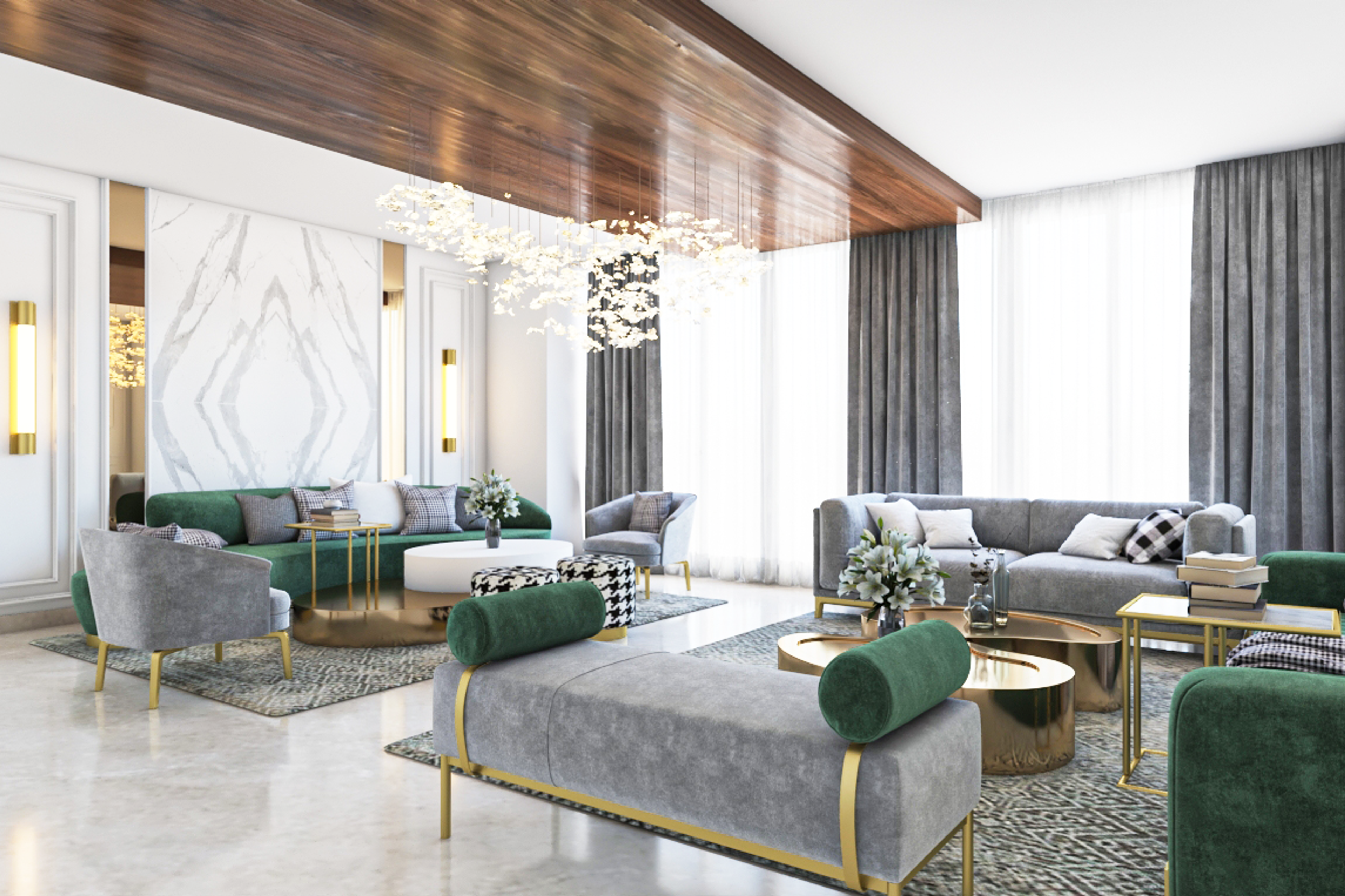 Convenient Traditional Living Room - Livspace