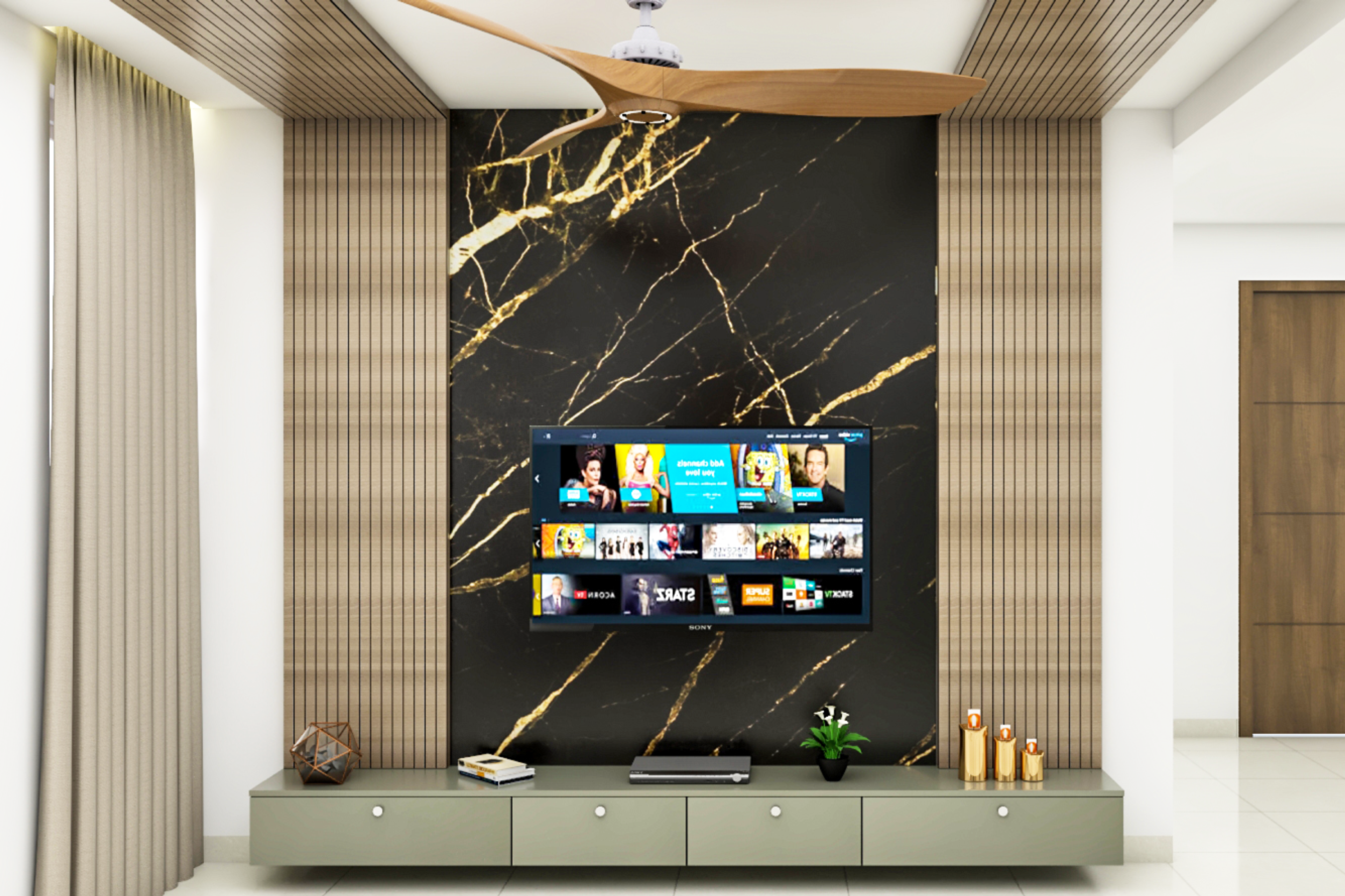 Low Maintenance Minimal Living Room - Livspace